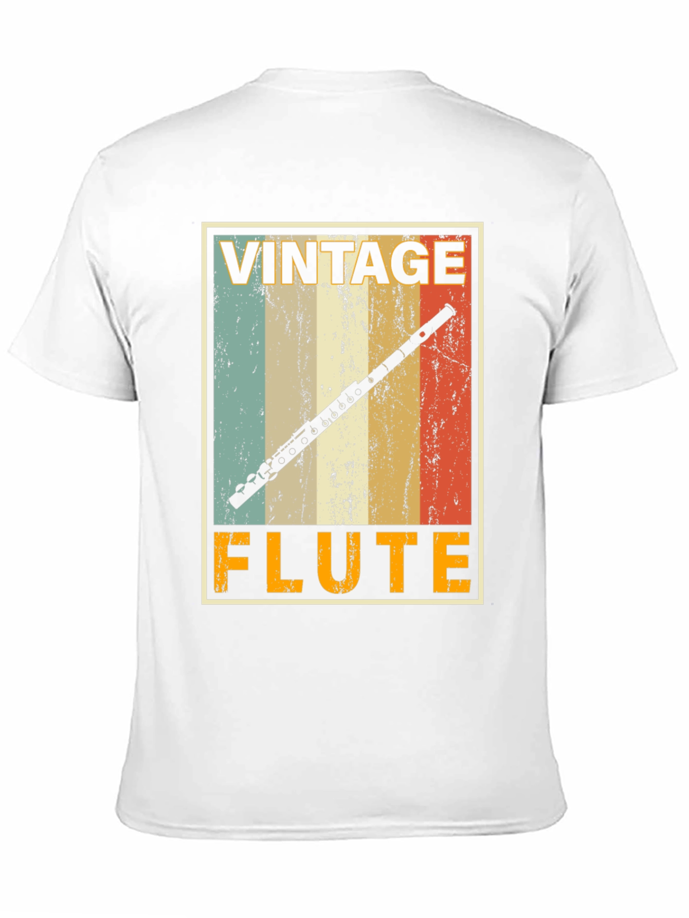 Black Vintage Flute T-Shirt - Musician's Retro Style Tee view 11
