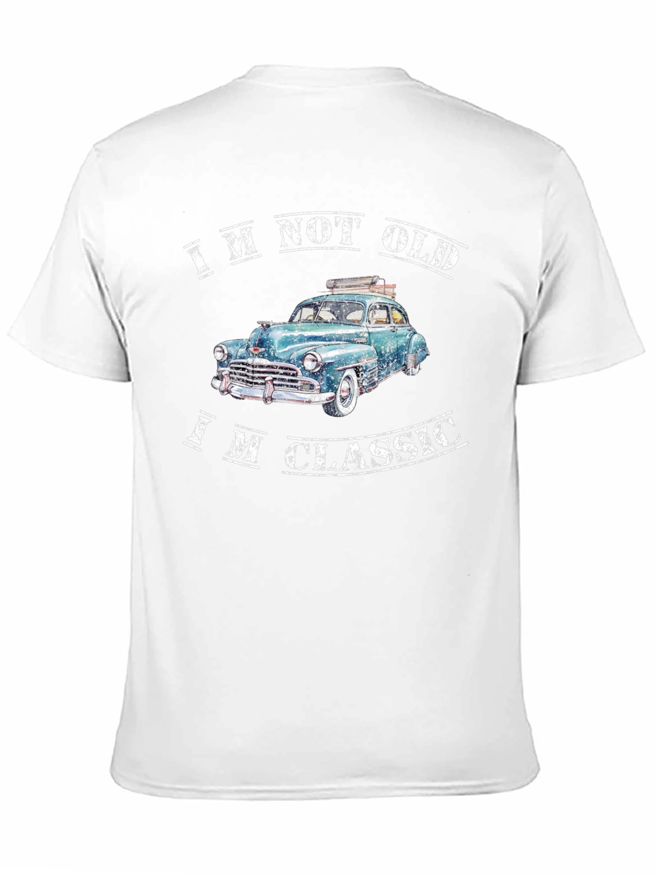 Black Classic Car Graphic Tee - I'm Not Old, I'm Classic T-Shirt view 11