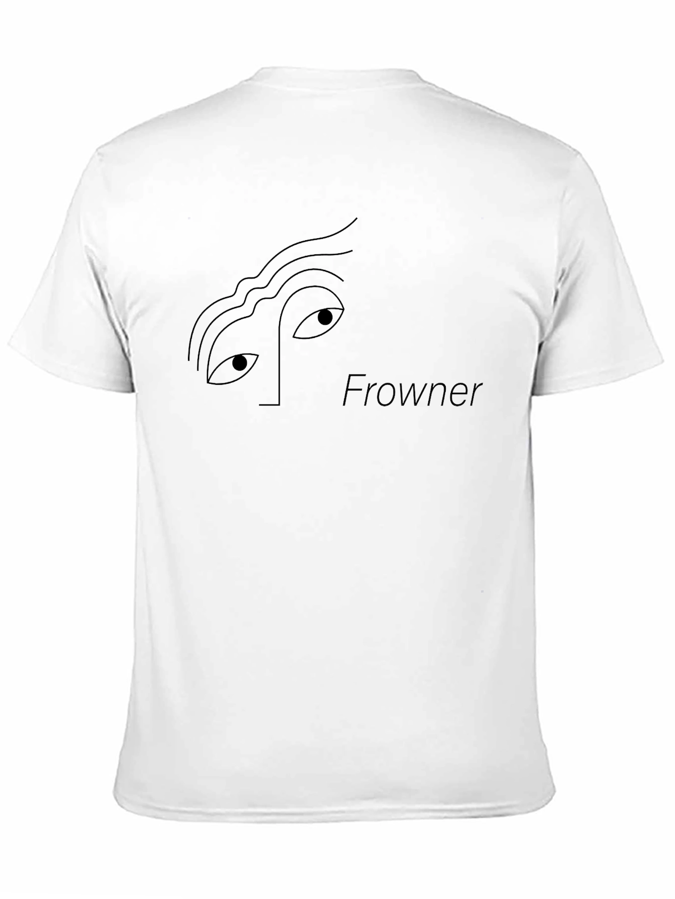 Black Frowner Graphic Tee - Minimalist Black T-Shirt view 11