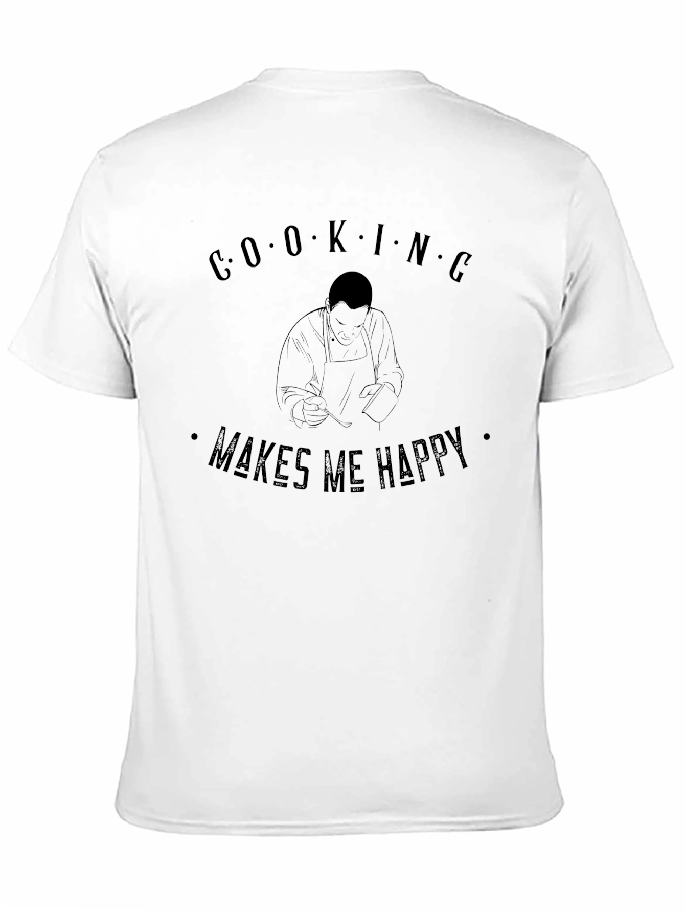 Black Cooking Makes Me Happy Black T-Shirt view 11