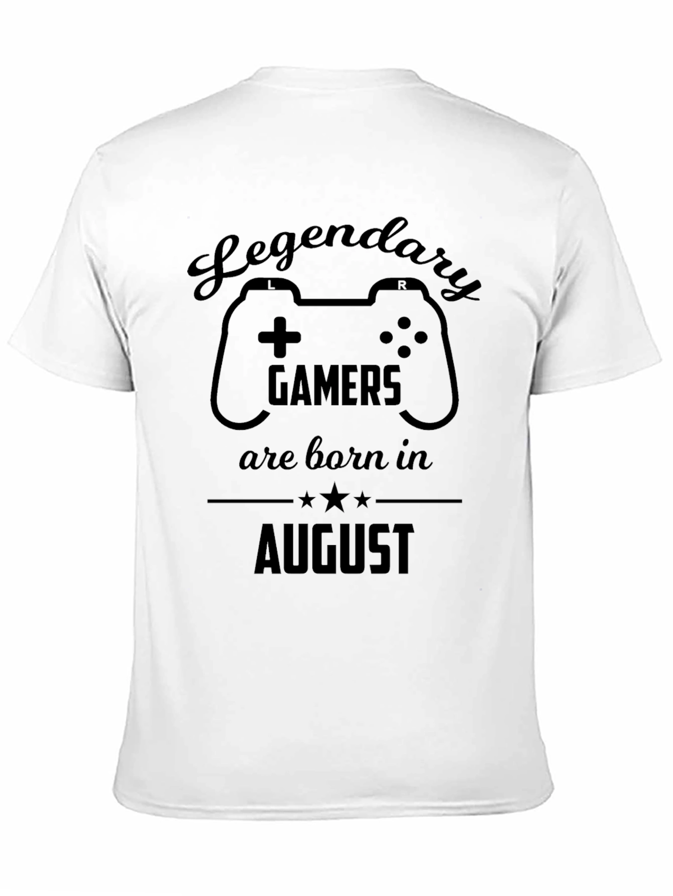 Black Legendary Gamers August Birthday T-Shirt view 11