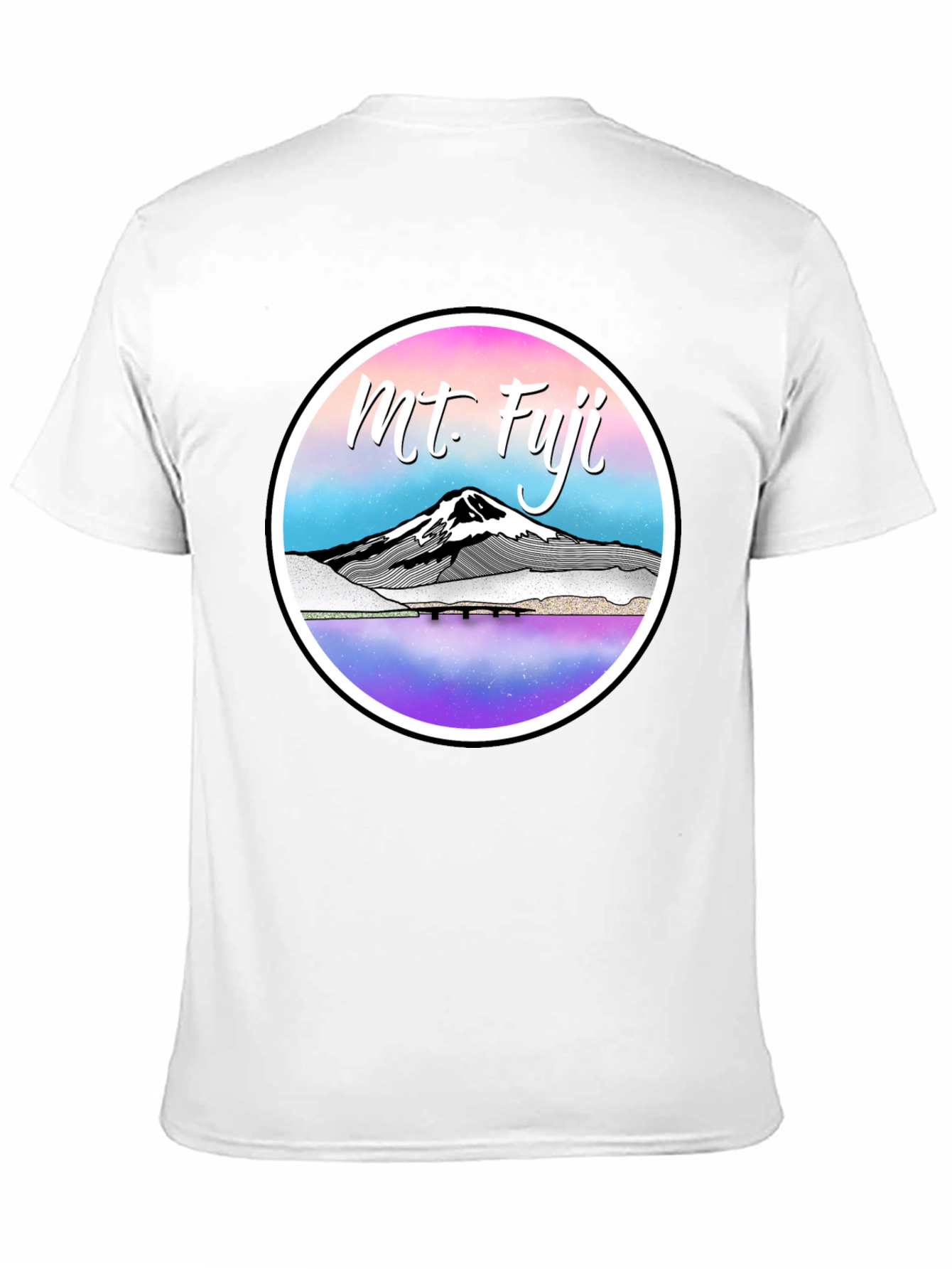 Black Mt. Fuji Graphic Tee - Black Cotton Blend T-Shirt view 11