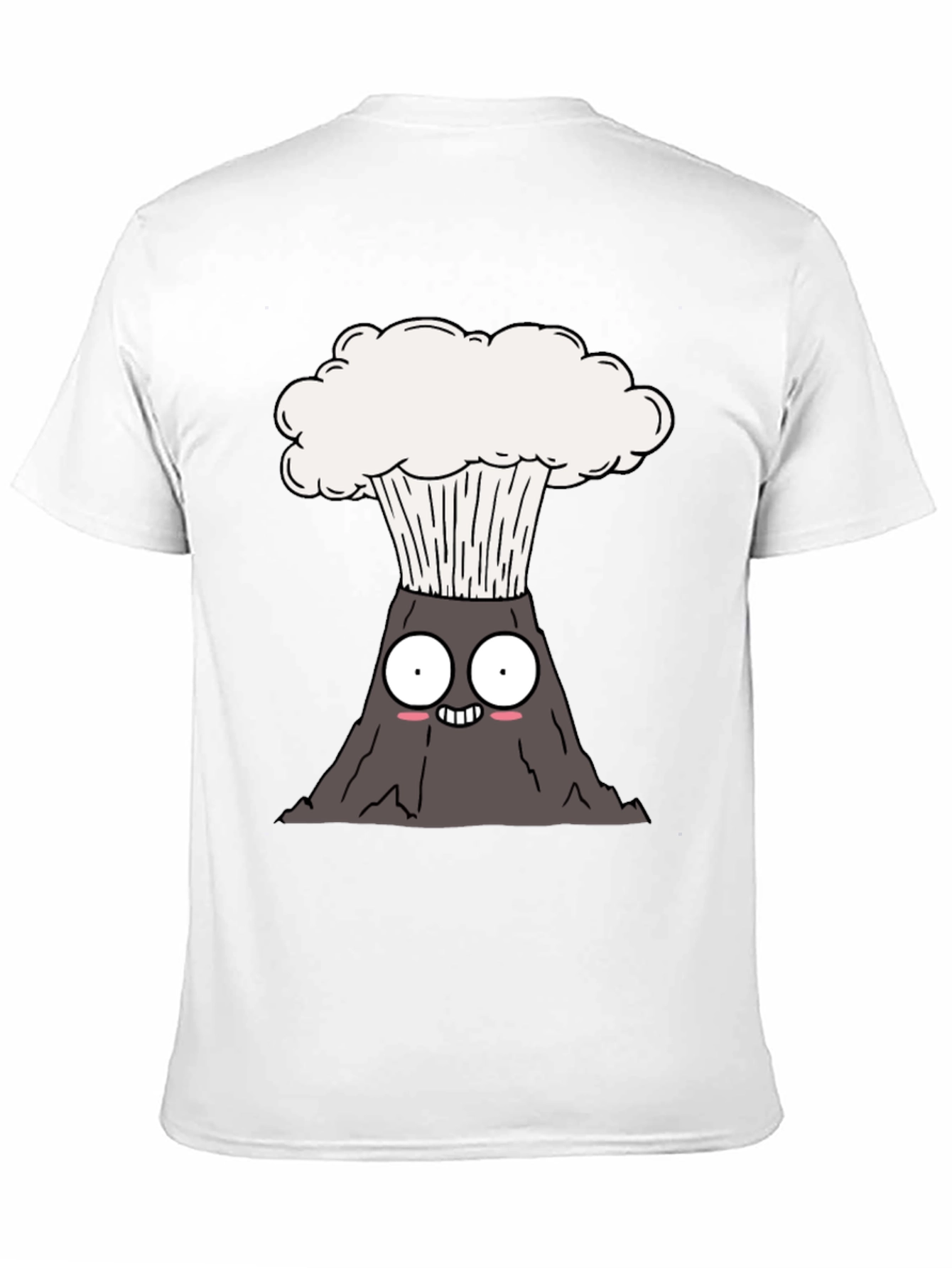 Black Cartoon Volcano T-Shirt - Erupting Style view 11