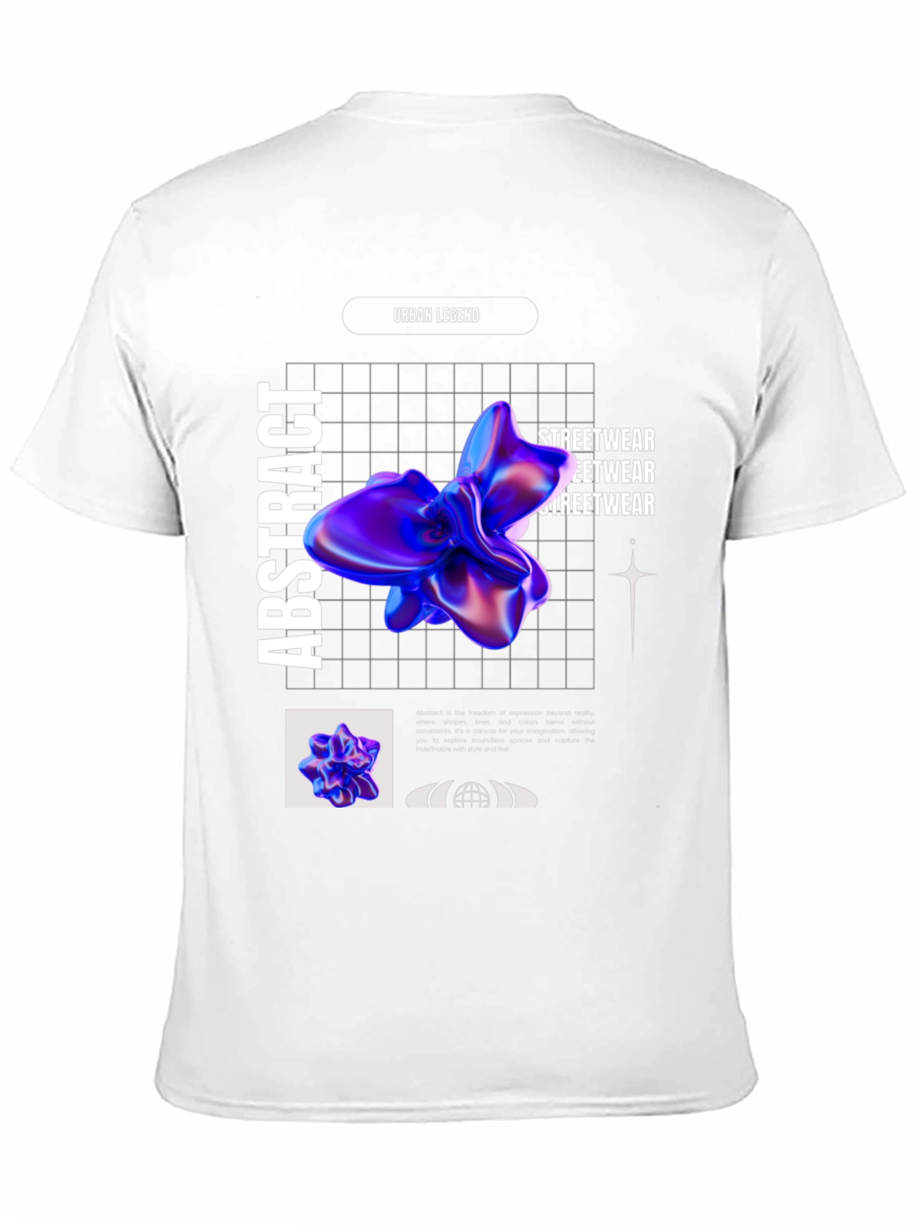 Black Abstract Graphic Print T-Shirt view 11