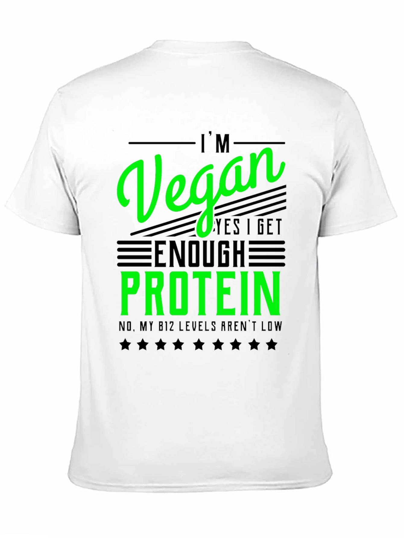 I'm Vegan T-Shirt - Get Enough Protein Funny Tee - 11