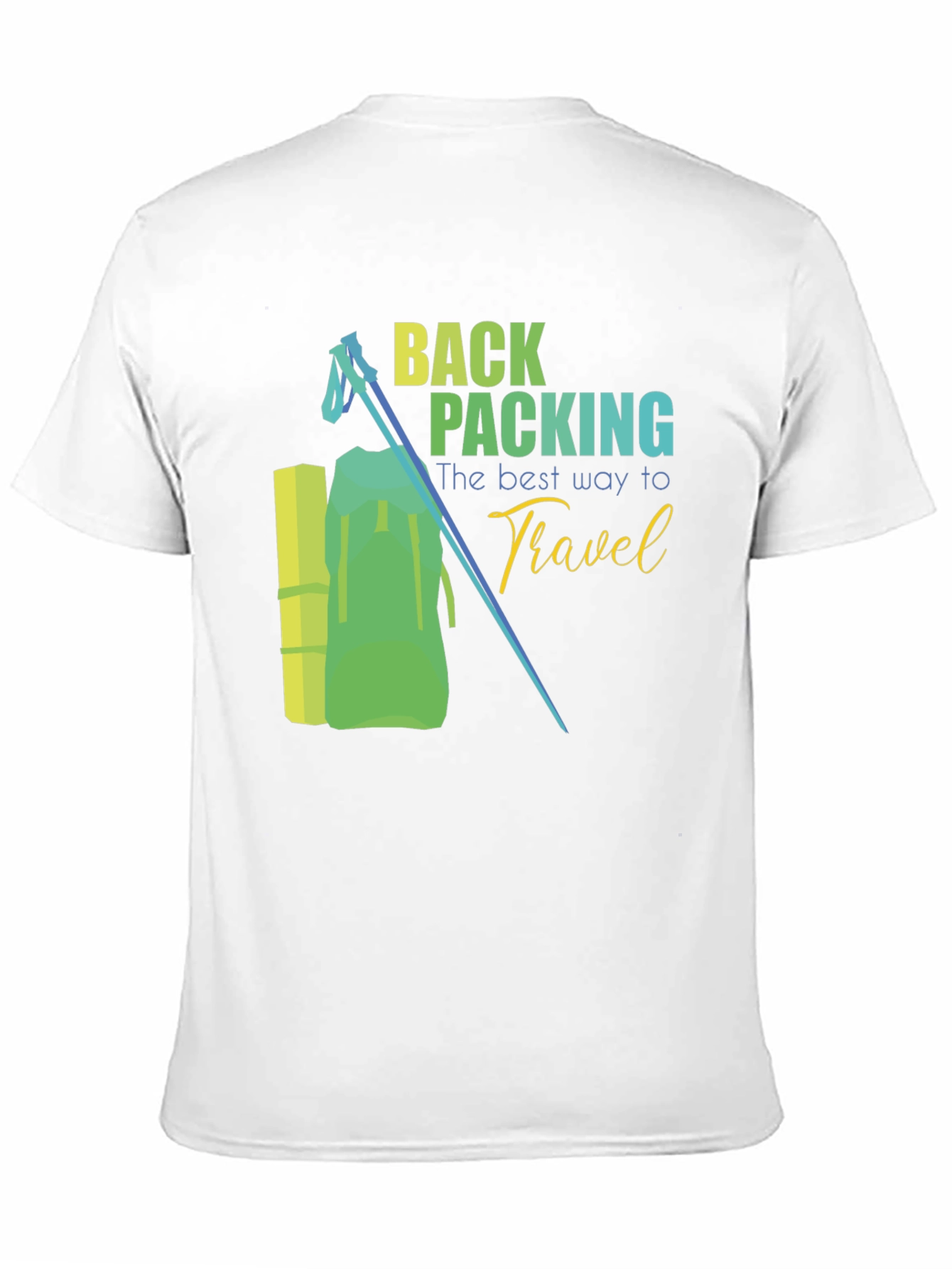 Black Backpacking Travel Graphic Tee - Outdoor Adventure Shirt view 11