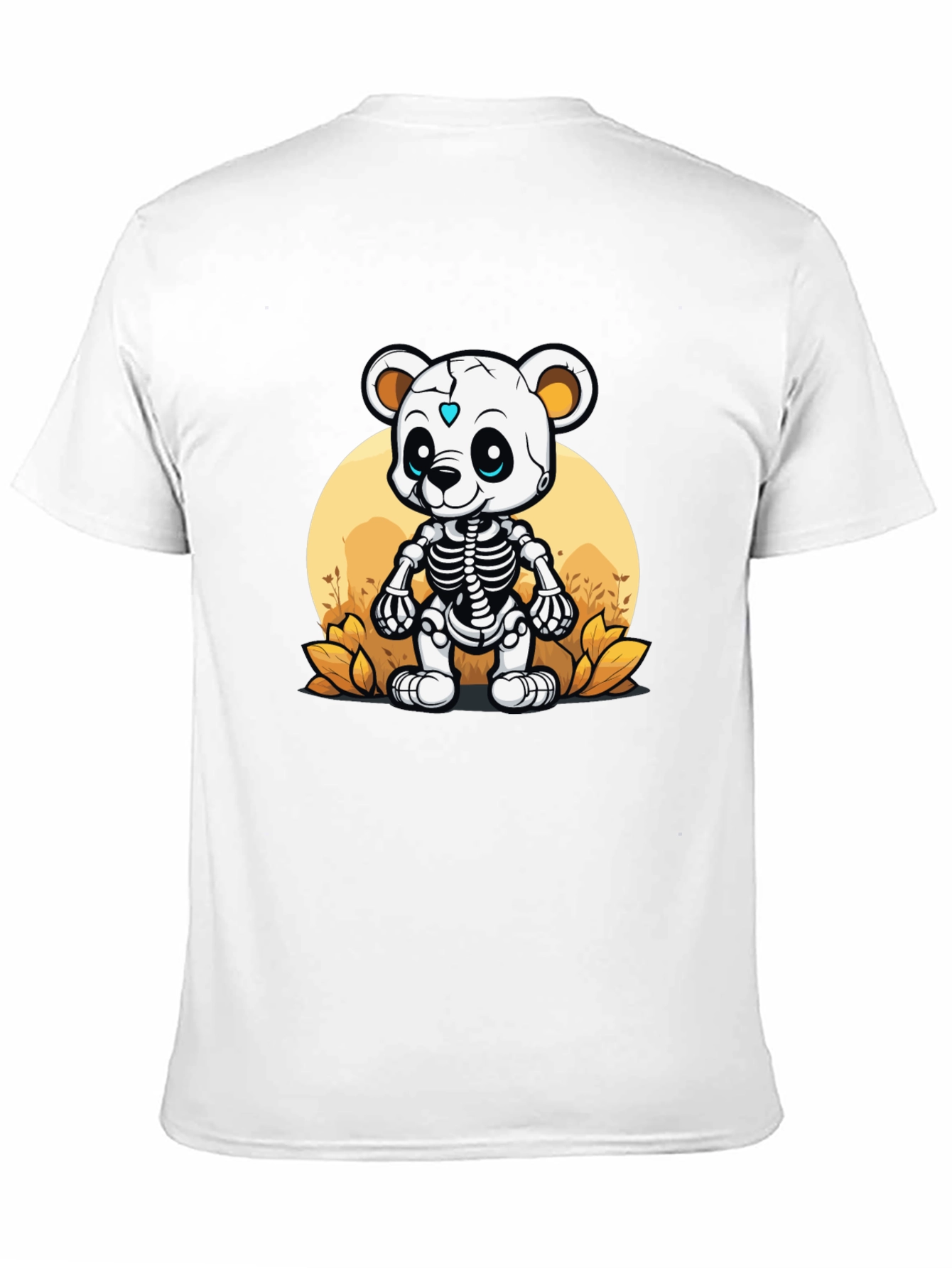 Black Skeleton Bear Graphic T-Shirt - Unique Halloween Style view 11
