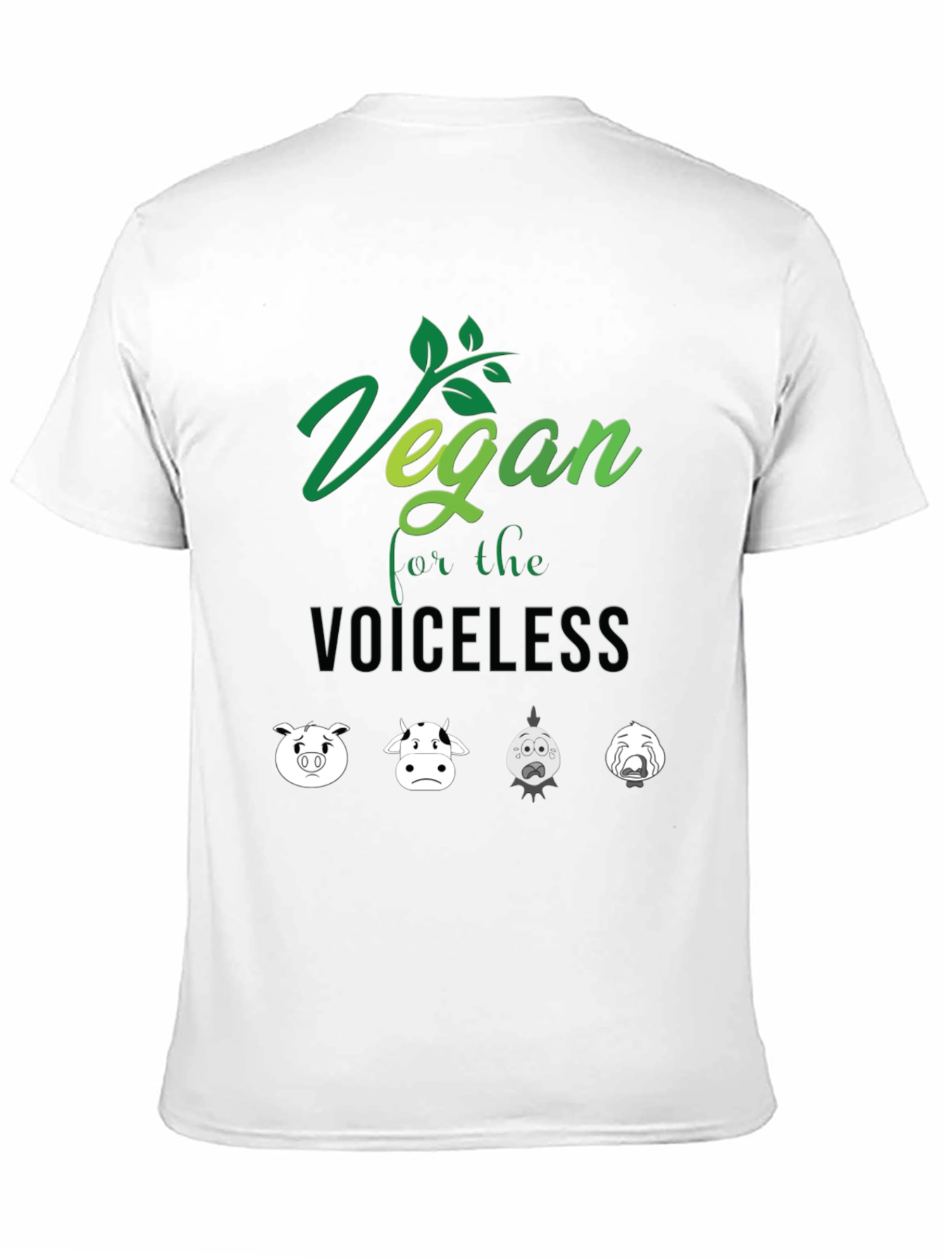 Black Vegan For the Voiceless T-Shirt - Animal Rights Tee view 11