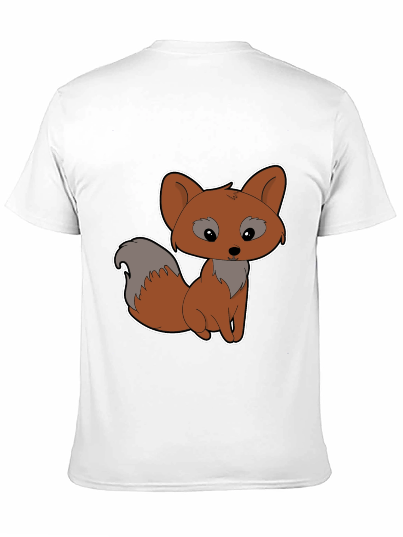 Black Cute Cartoon Fox Graphic Tee - Black Cotton Shirt view 11