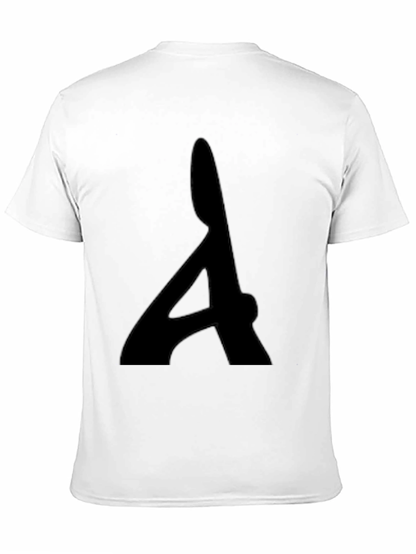 Black Men's Black T-Shirt with Bold Letter Graphic view 11