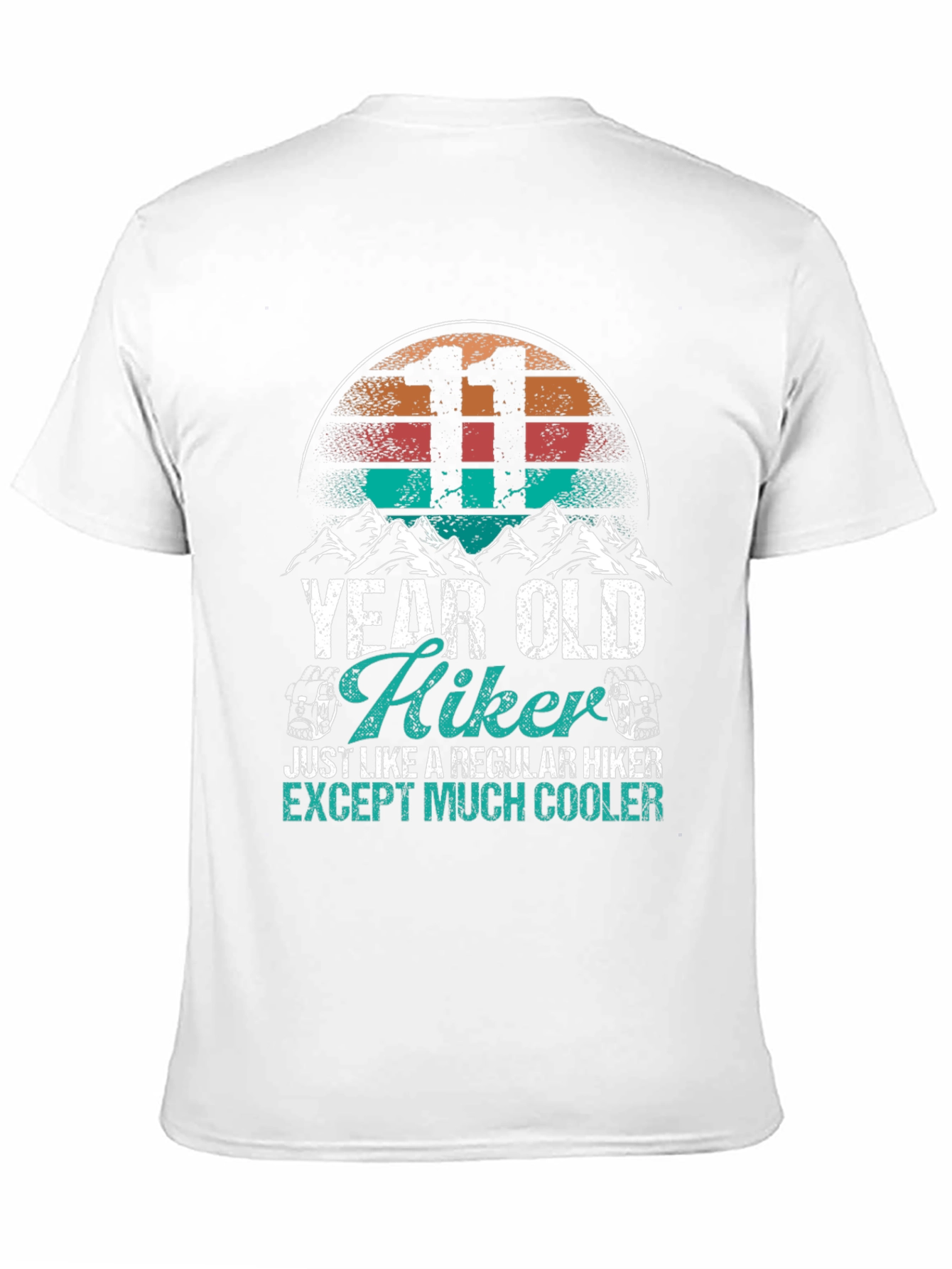 Black 11 Year Old Hiker T-Shirt - Cool Hiking Tee view 11