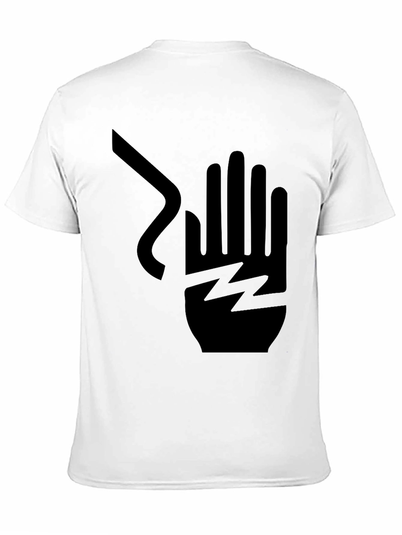 Black Electric Shock Hand Graphic Print T-Shirt view 11