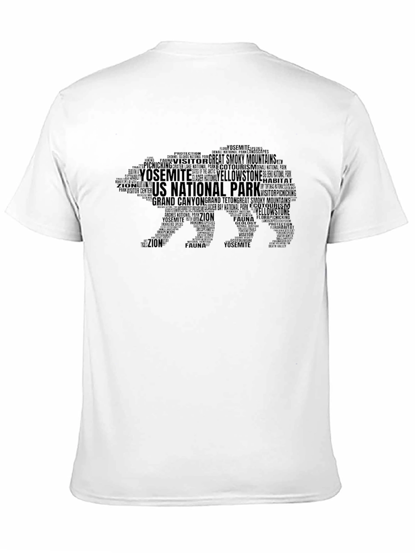 Black National Park Word Art Bear T-Shirt view 11