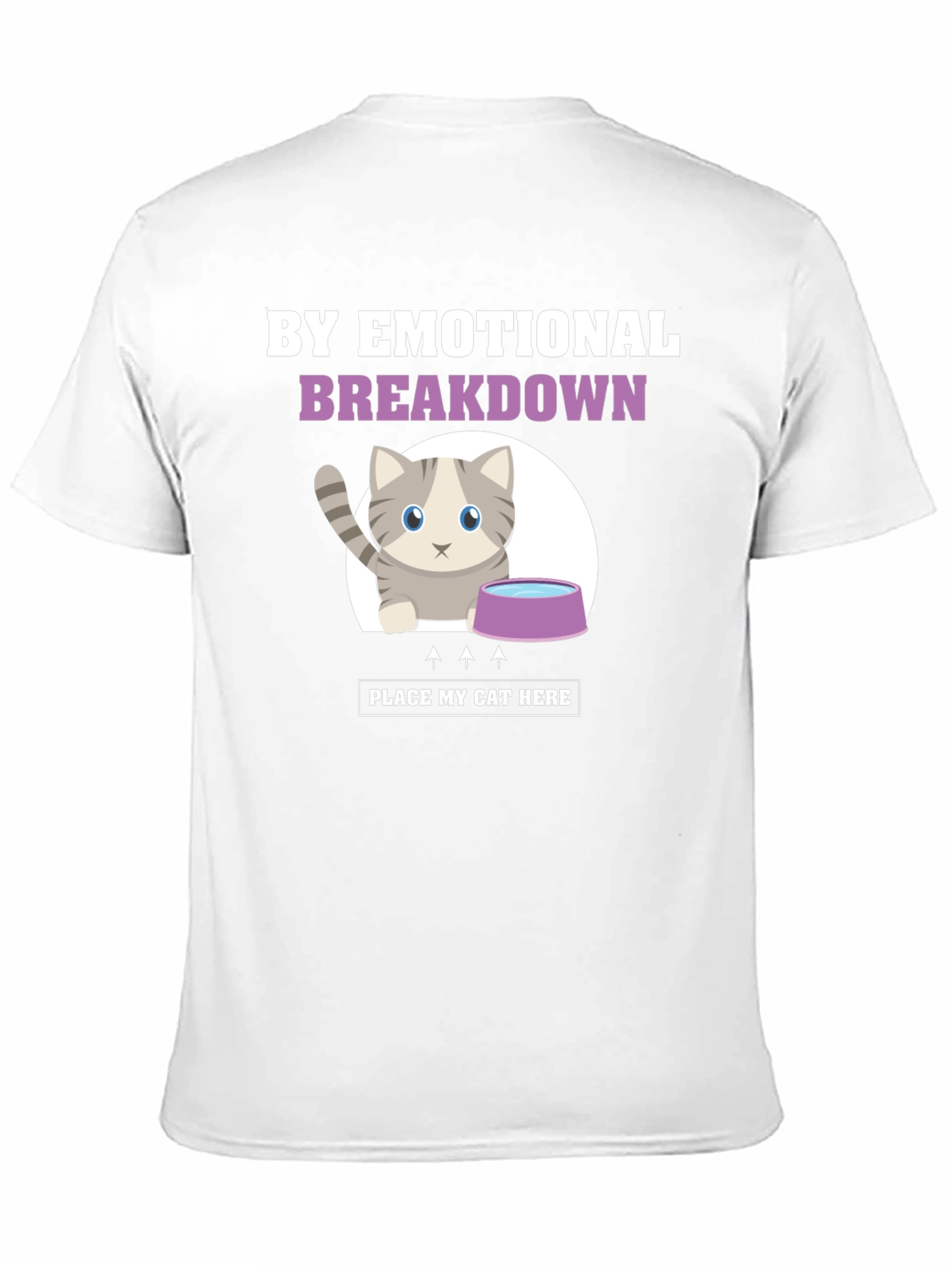 Black Emotional Breakdown Cat T-Shirt view 11