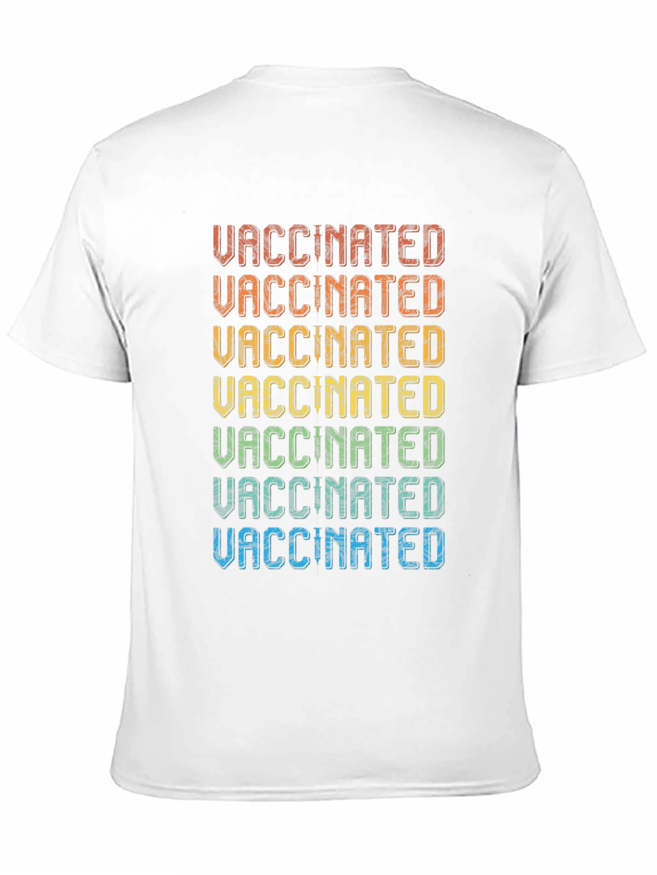 Black Vaccinated Rainbow T-Shirt - Retro Style view 11
