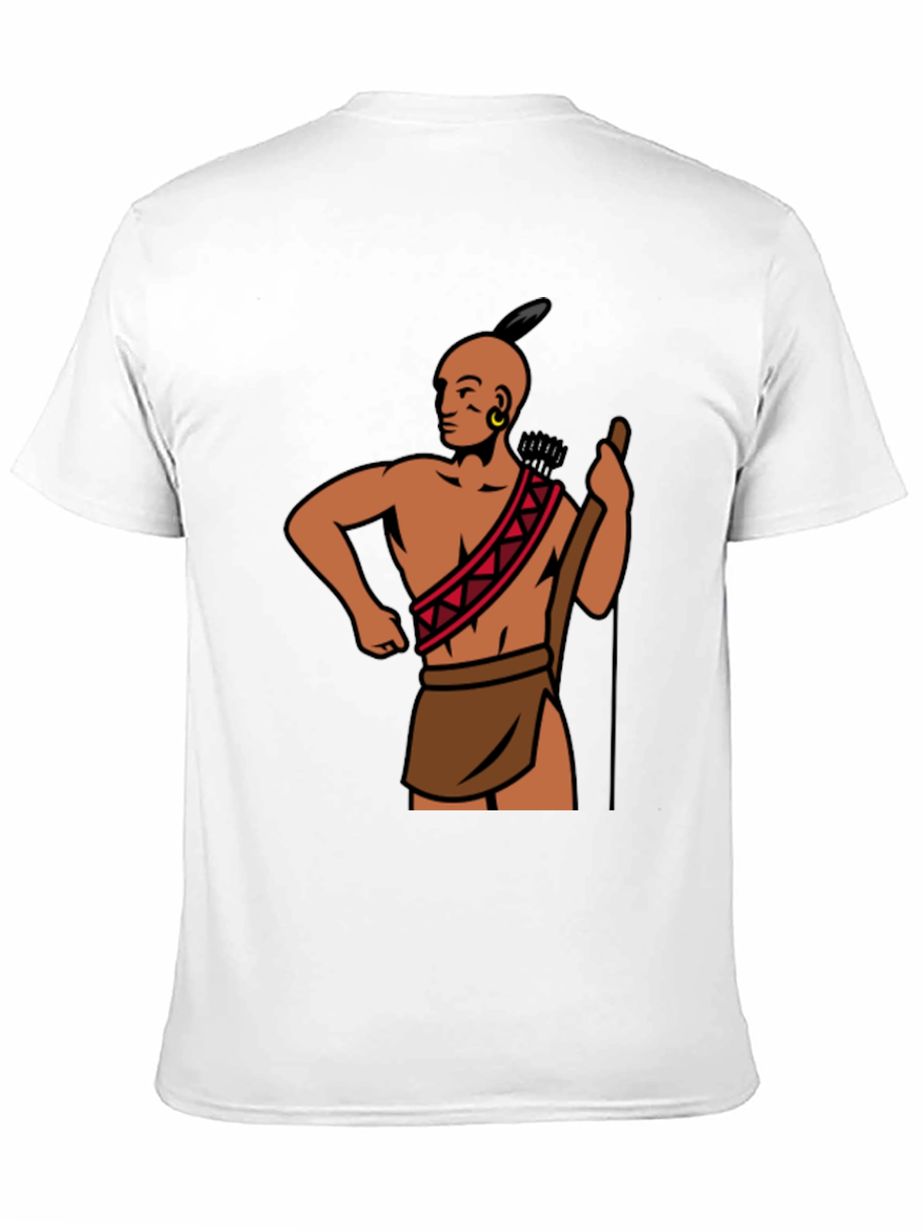 Black Native American Warrior Graphic Tee - Black view 11