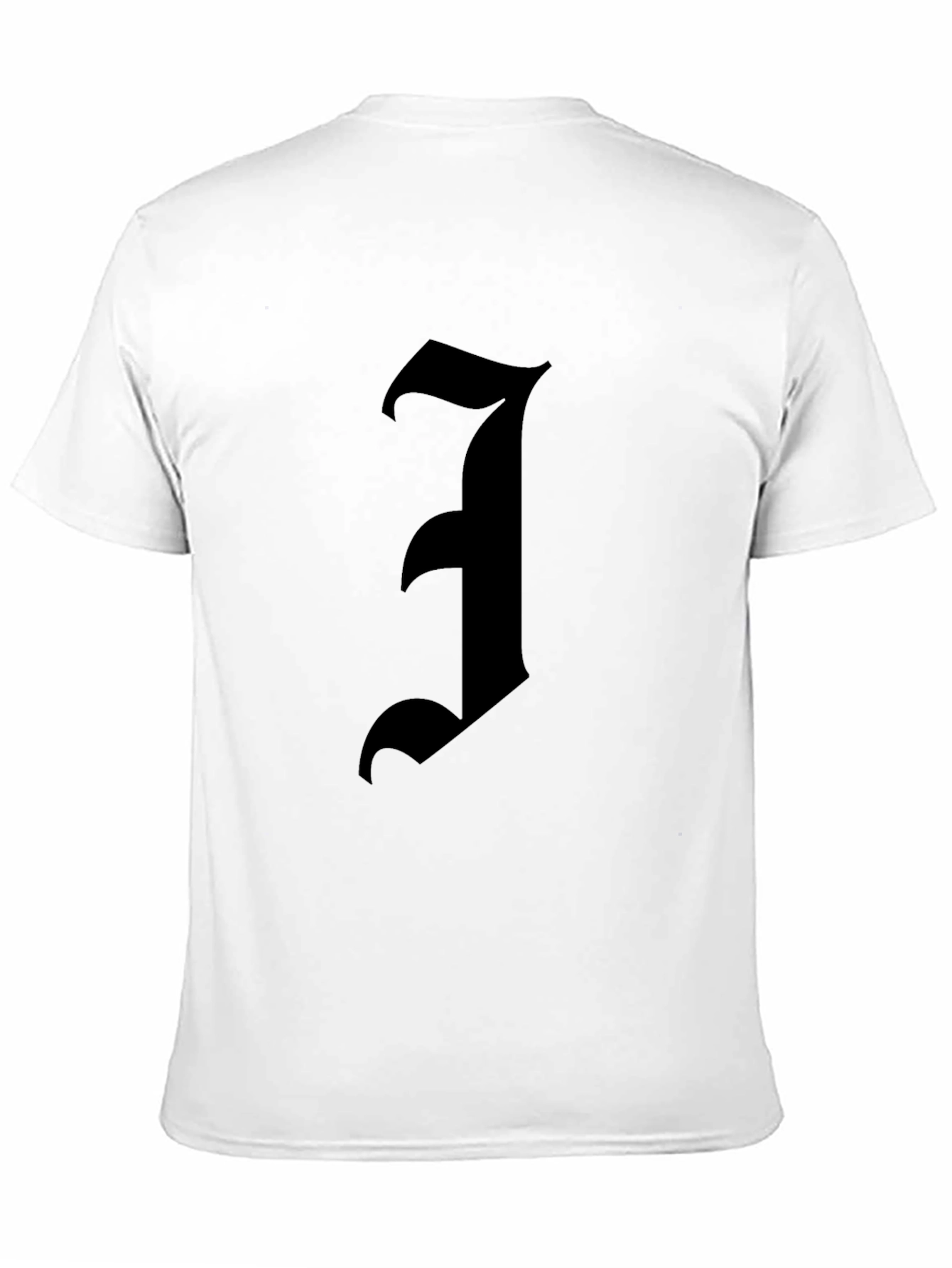 Black Gothic Initial T-Shirt - Bold Statement Tee view 11