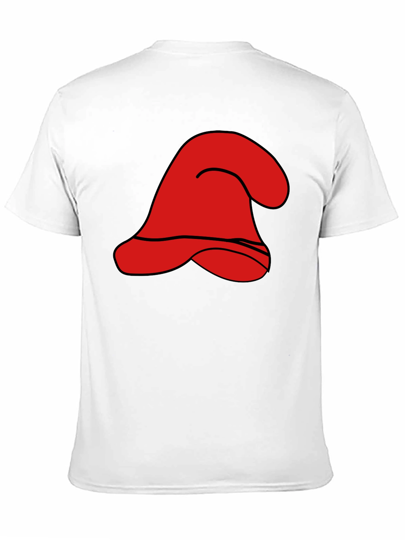 Black Red Cartoon Hat Graphic Black T-Shirt view 11