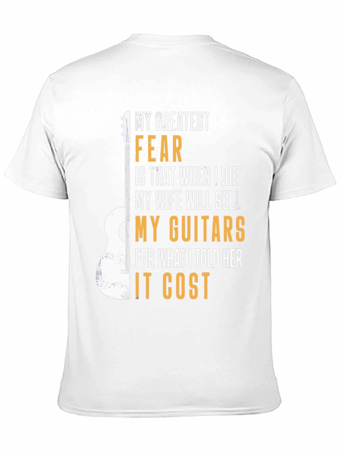 Black Guitar Lover T-Shirt: My Greatest Fear Funny Musician Tee view 11