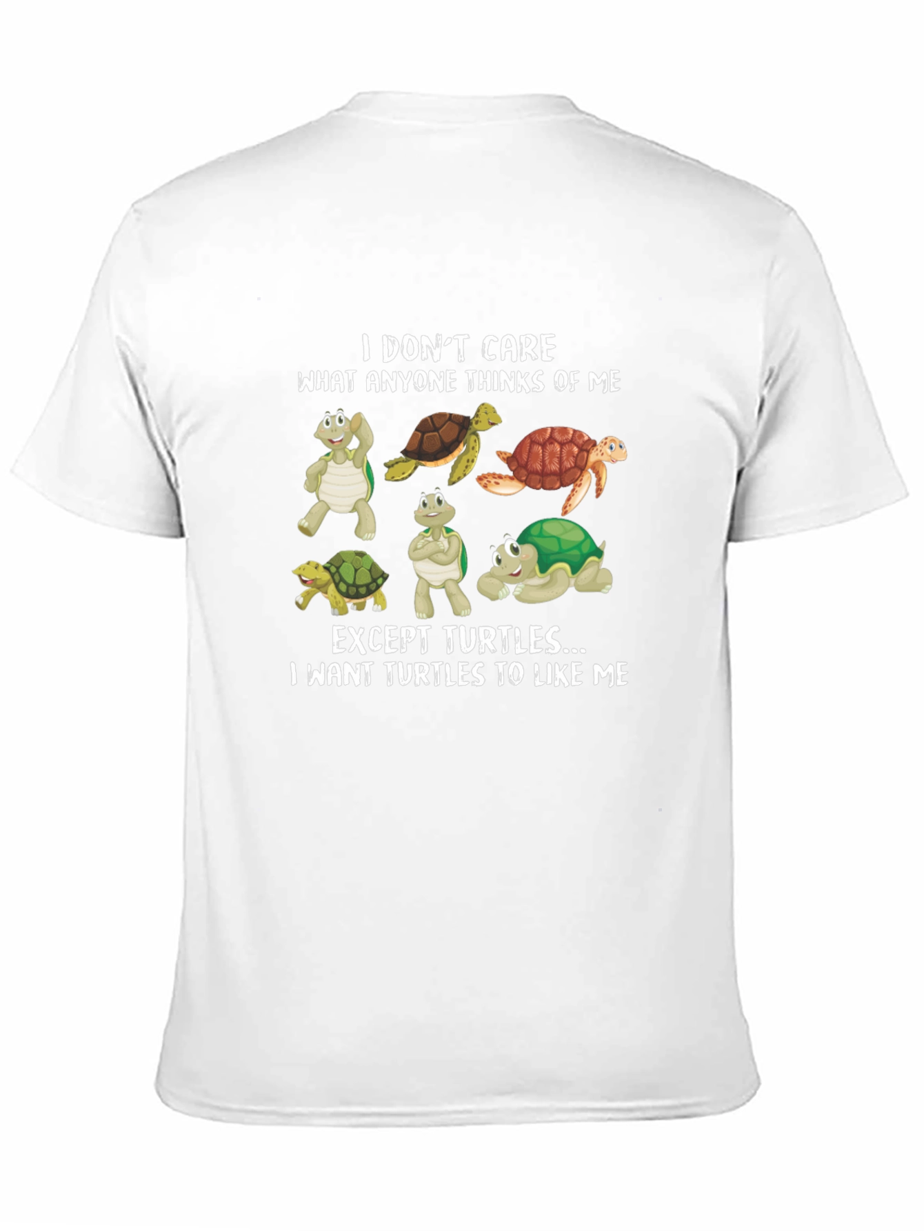 Black Turtle Lover Tee - "I Want Turtles to Like Me" T-Shirt view 11