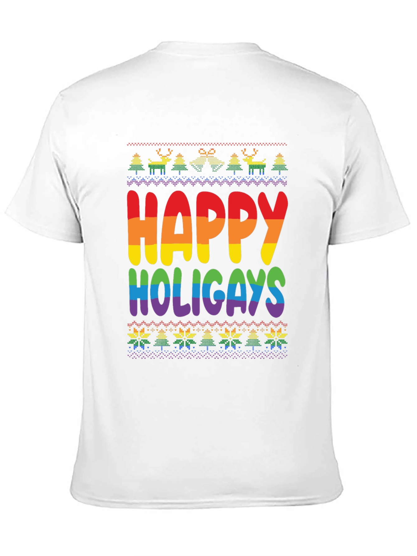 Black Happy Holigays Rainbow Knit T-Shirt view 11