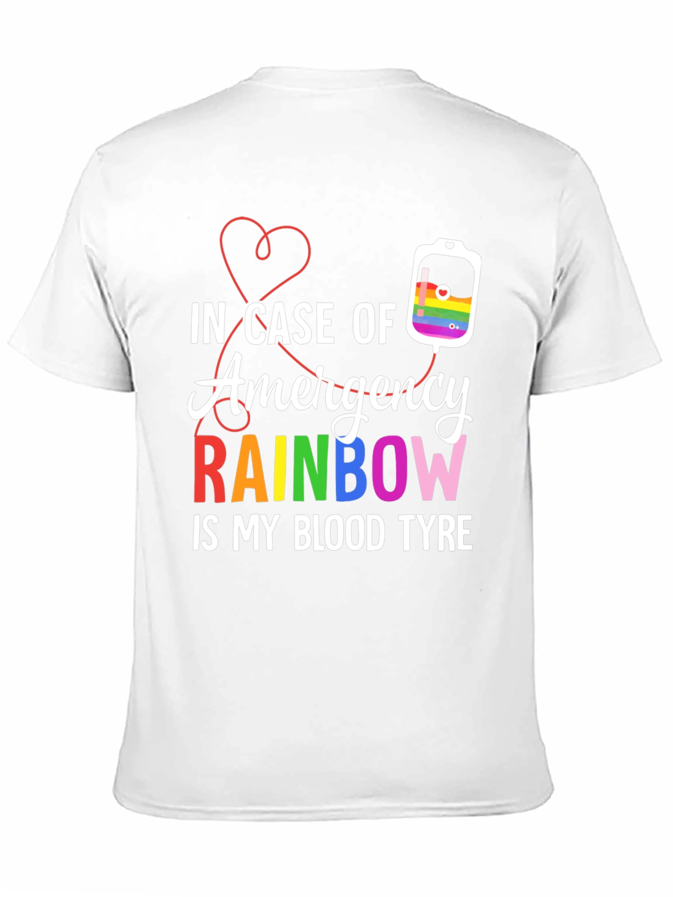 Black Rainbow Blood Type Graphic Tee view 11