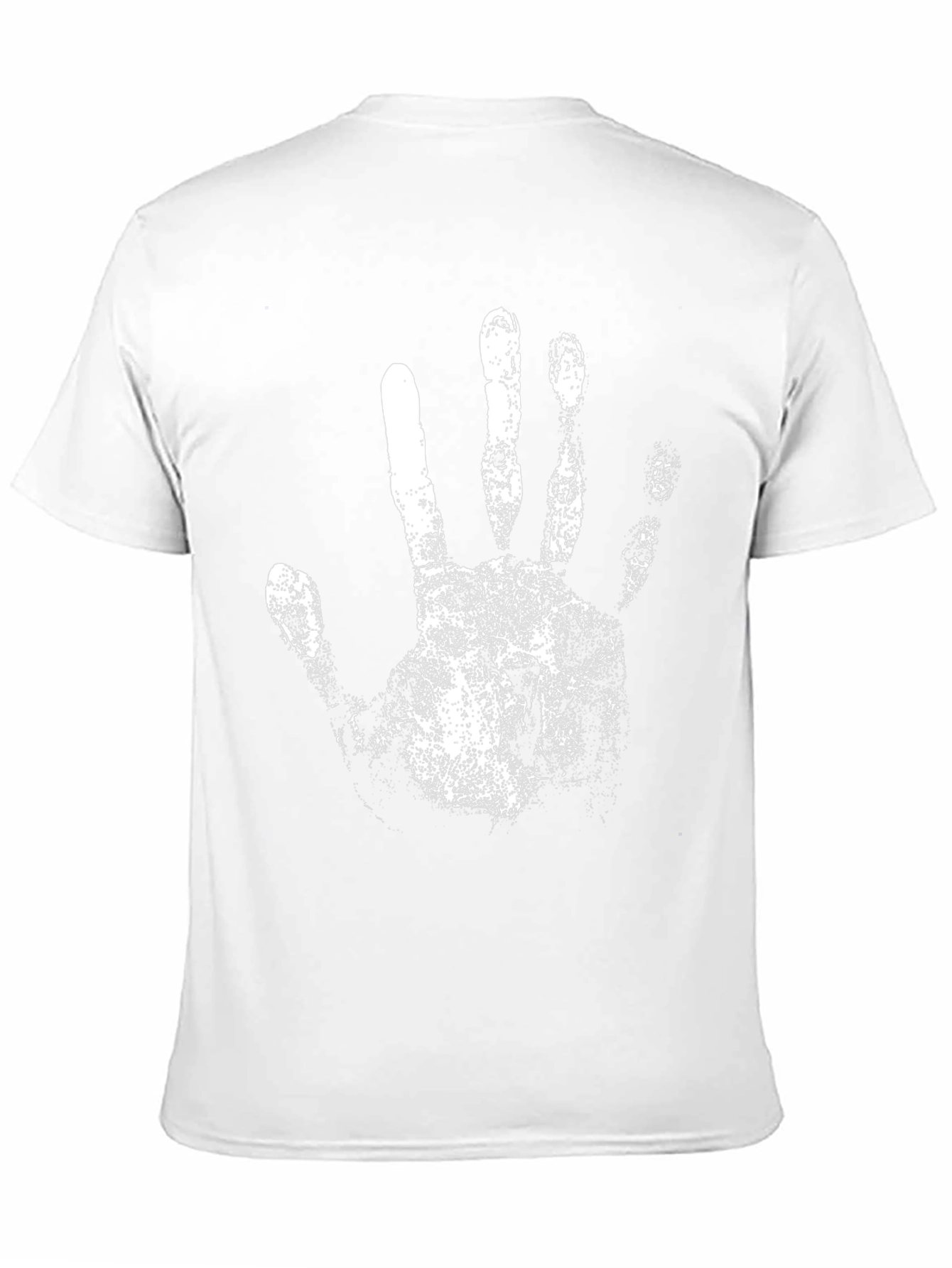 Black Black T-Shirt with White Handprint Design view 11