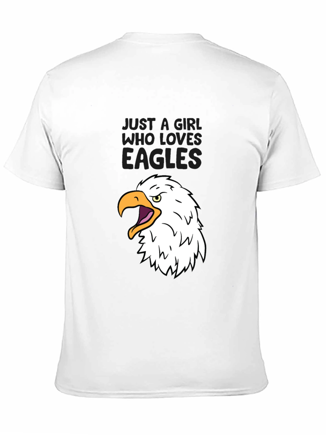 Black Just a Girl Who Loves Eagles T-Shirt view 11