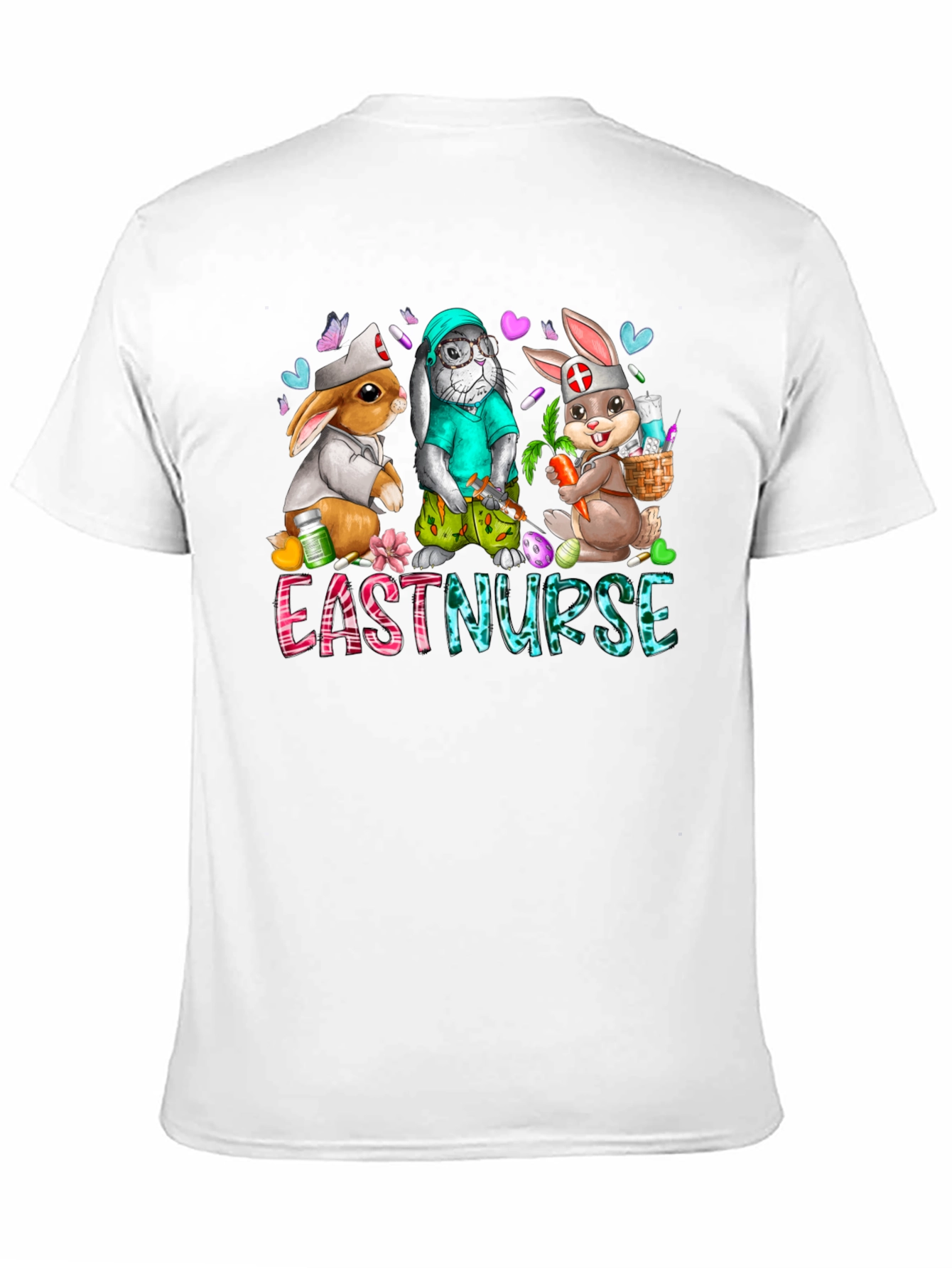 Black Easter Nurse Bunny T-Shirt view 11
