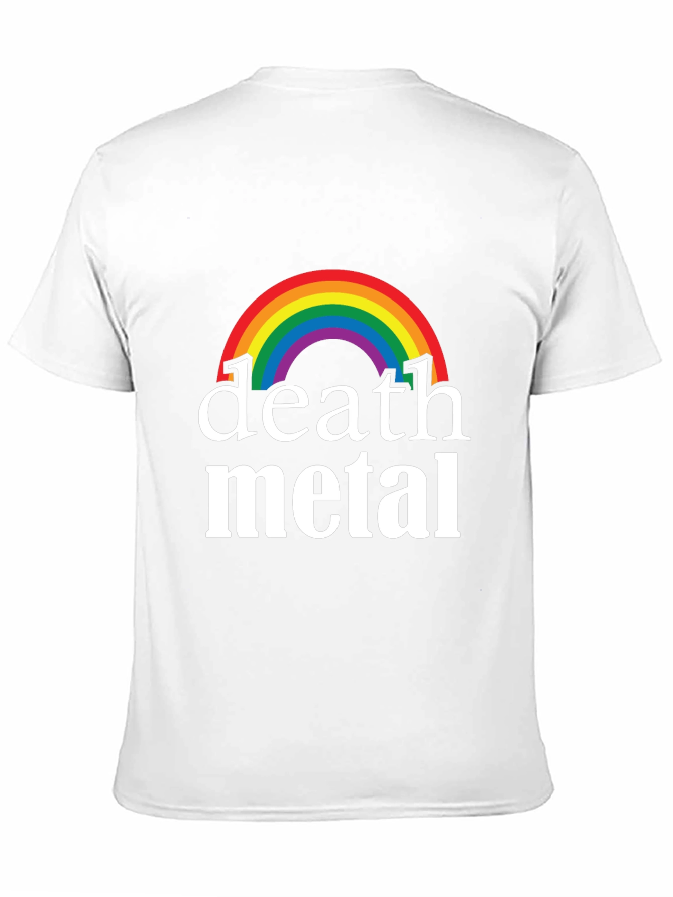 Black Rainbow Death Metal Graphic T-Shirt - Black Cotton Tee view 11