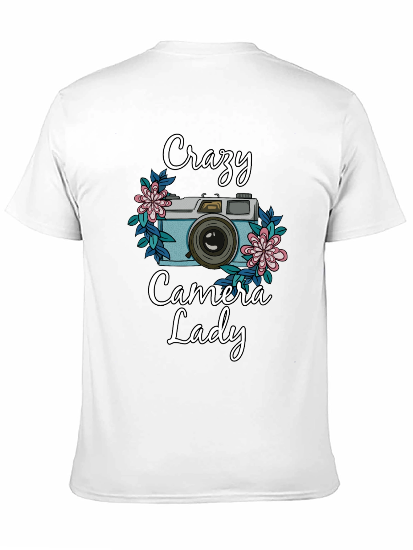 Black Crazy Camera Lady T-Shirt - Photography Lover Tee view 11