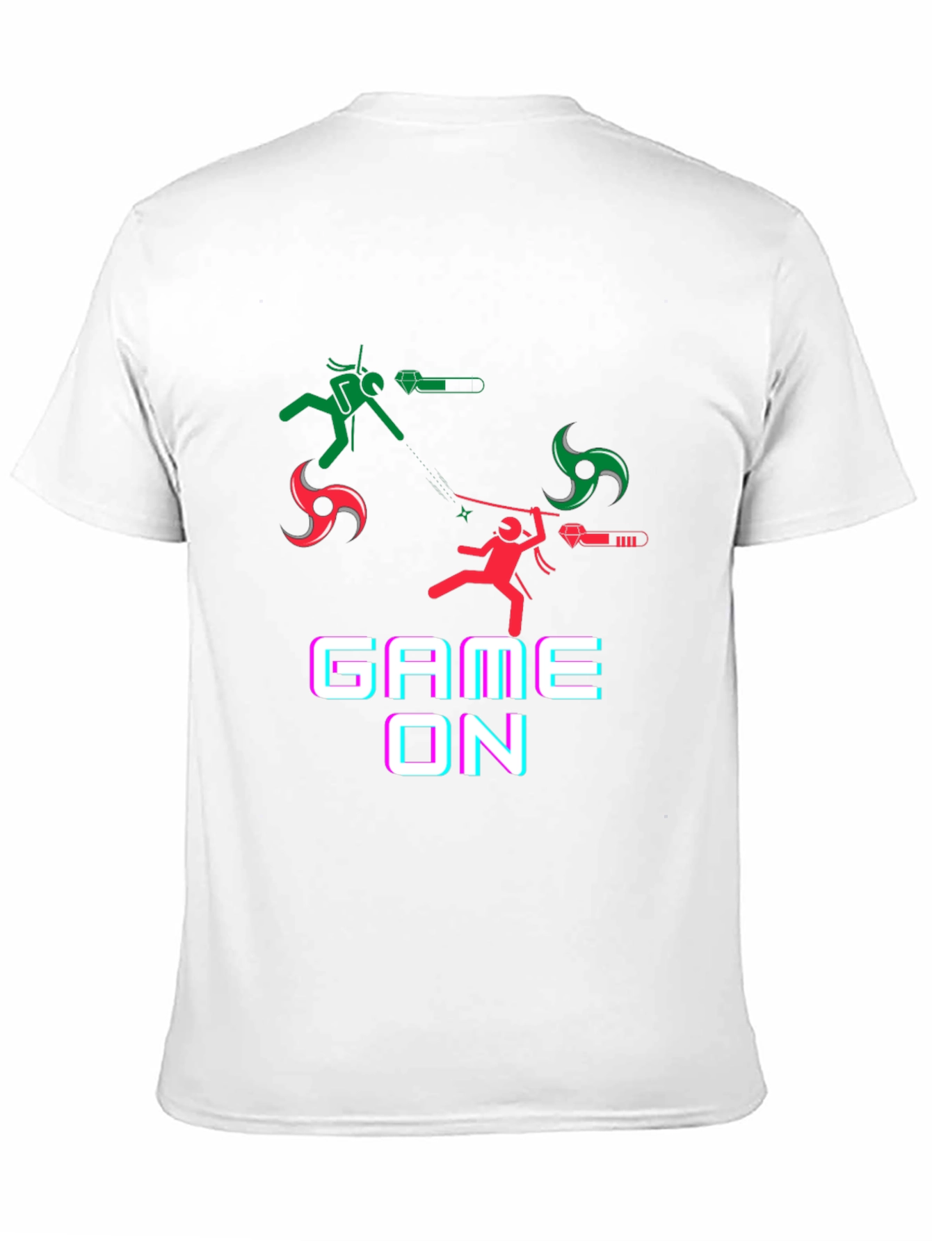 Black Game On Black T-Shirt - Ninja Stick Figure Design view 11