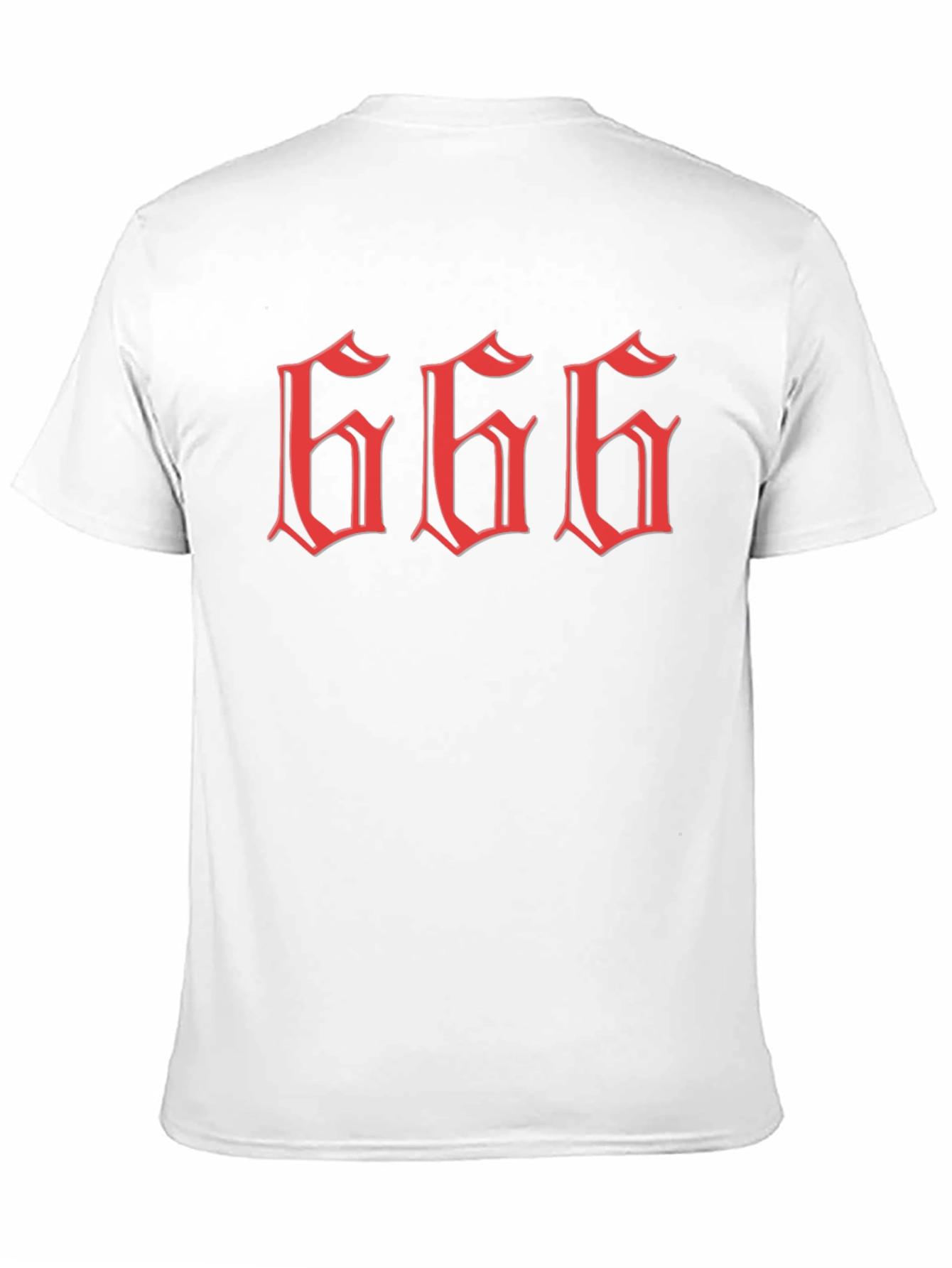 Black Men's Graphic Tee - Red "666" Design view 11