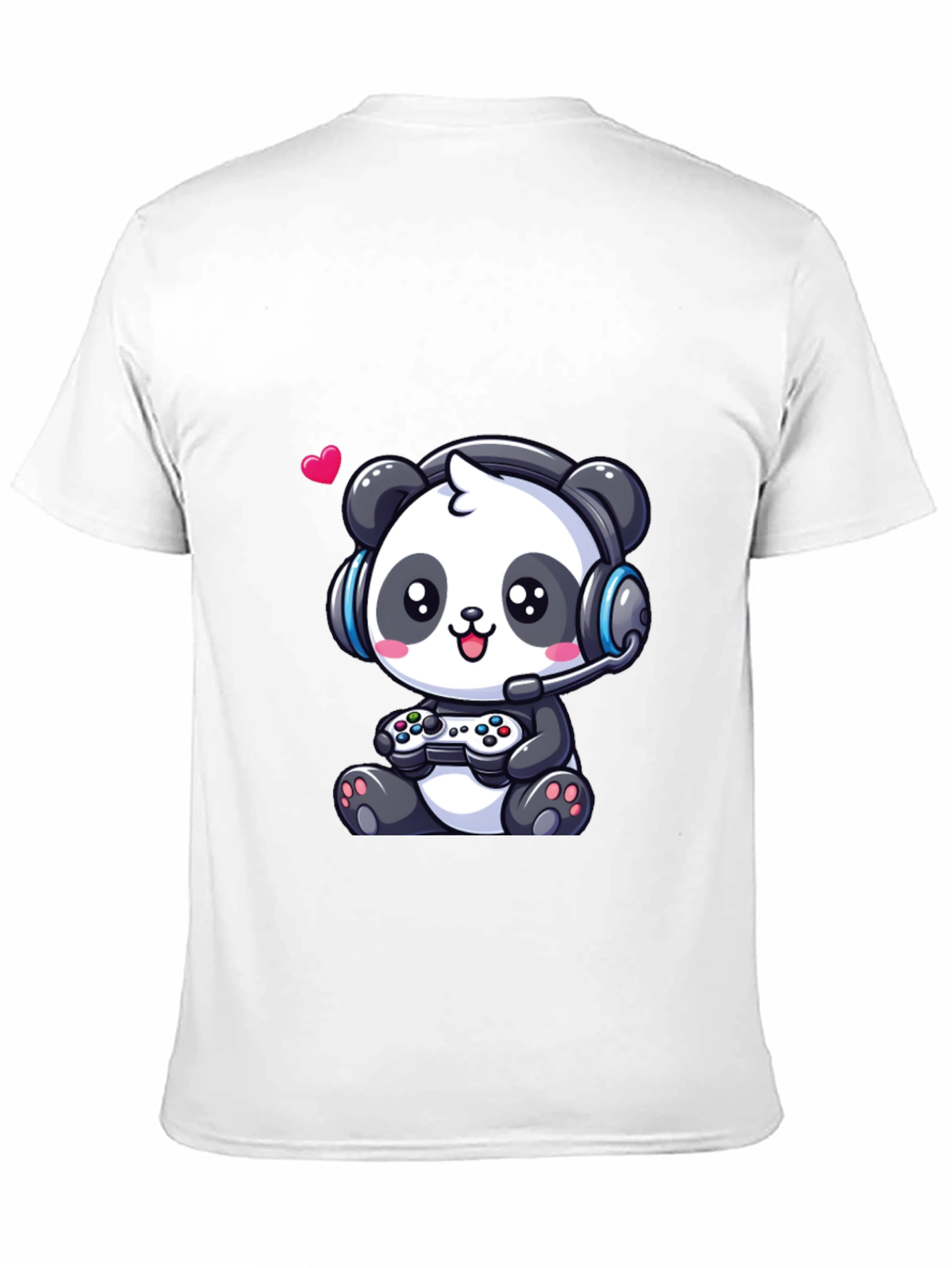Black Gamer Panda T-Shirt - Cute Gaming Design view 11
