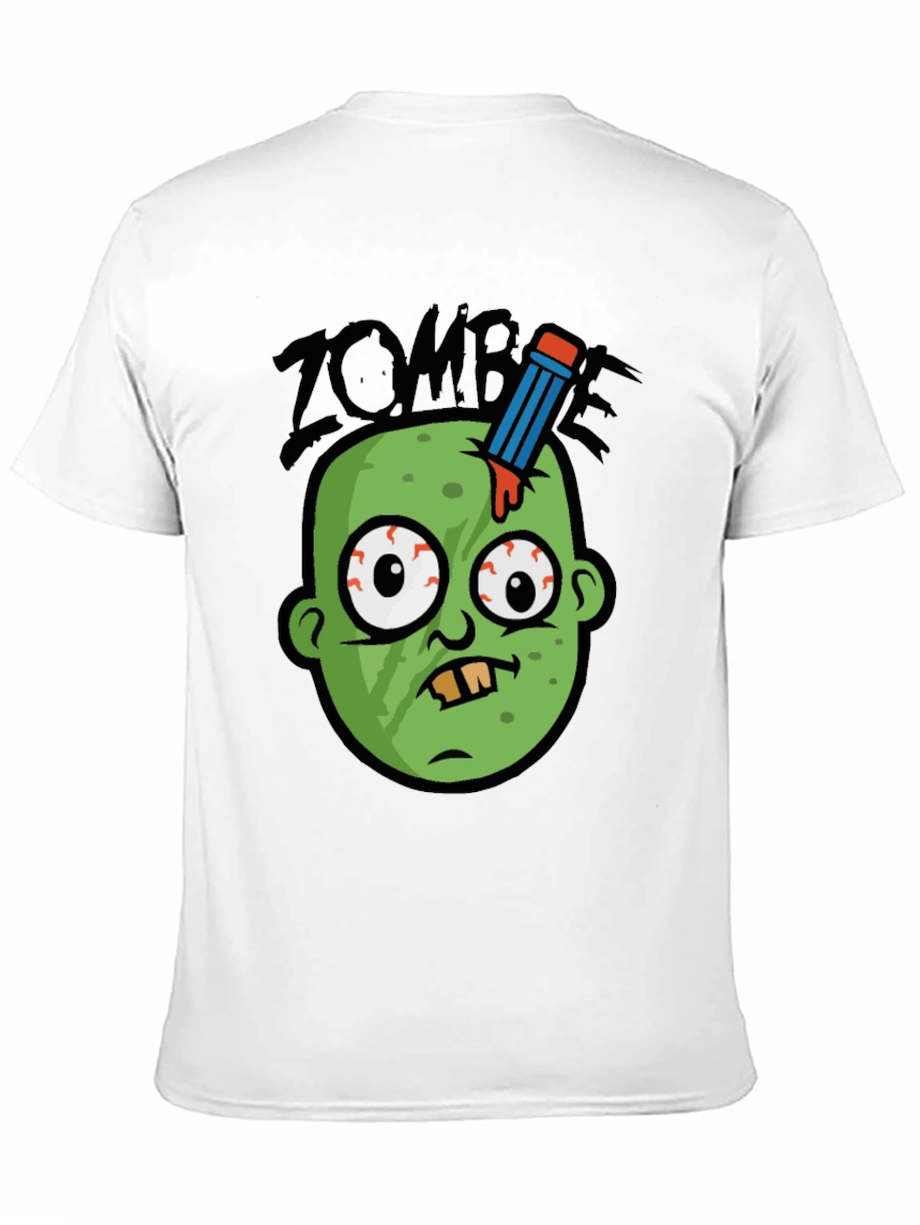 Black Zombie Pencil Head Men's Graphic Tee view 11