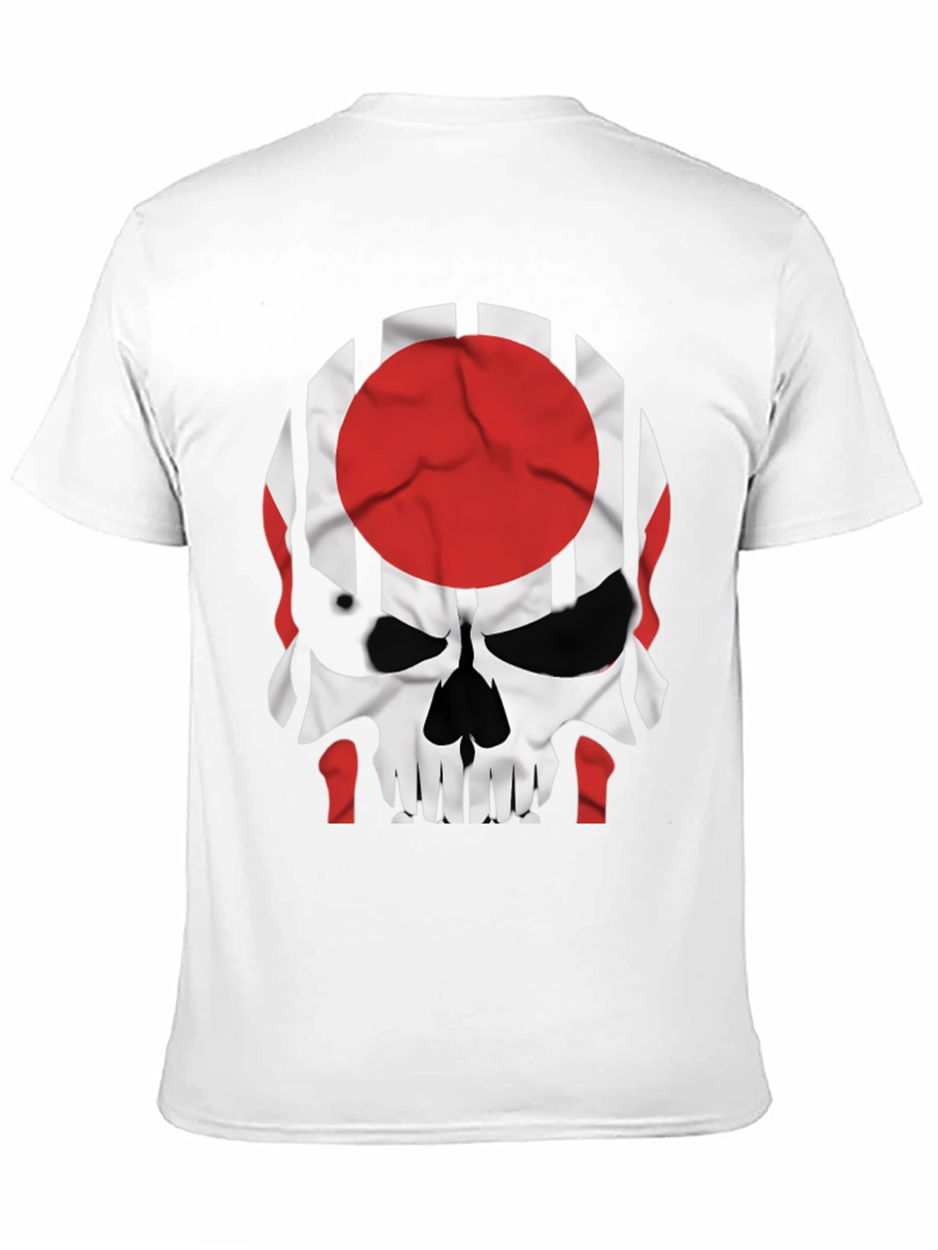 Black Skull Japan Flag Graphic Tee - Men's Black T-Shirt view 11