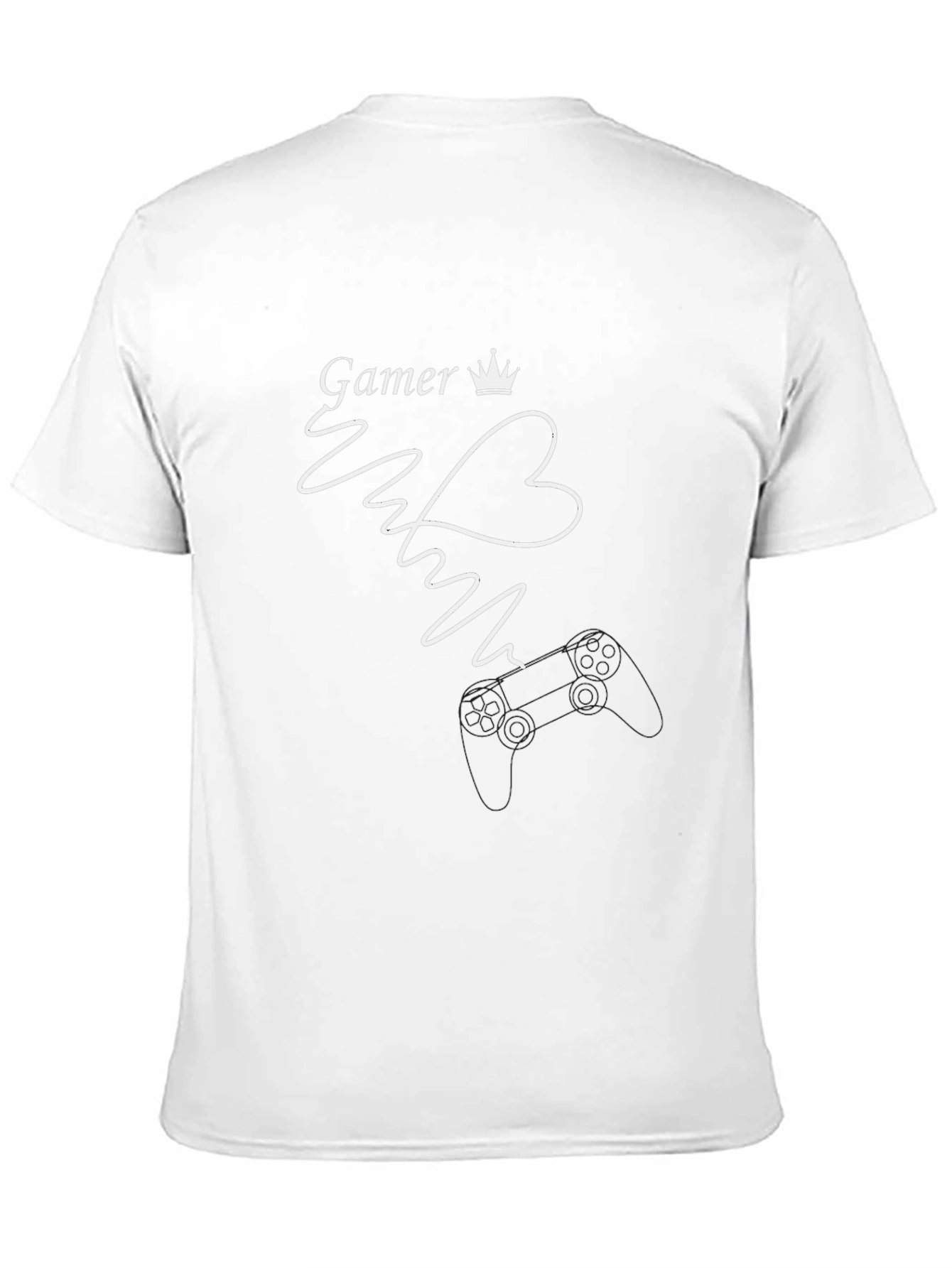 Black Gamer Heartbeat Graphic Tee - Black Cotton Blend view 11