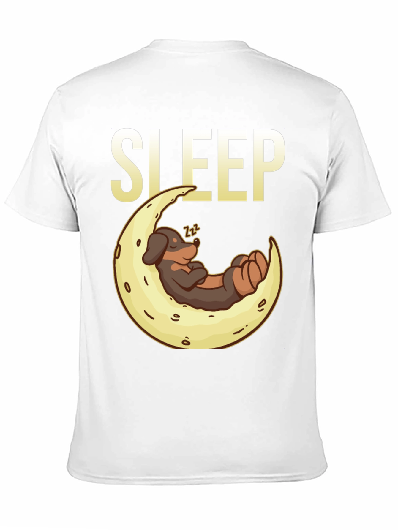Sleepy Dog on Moon Graphic Tee - Black - 11