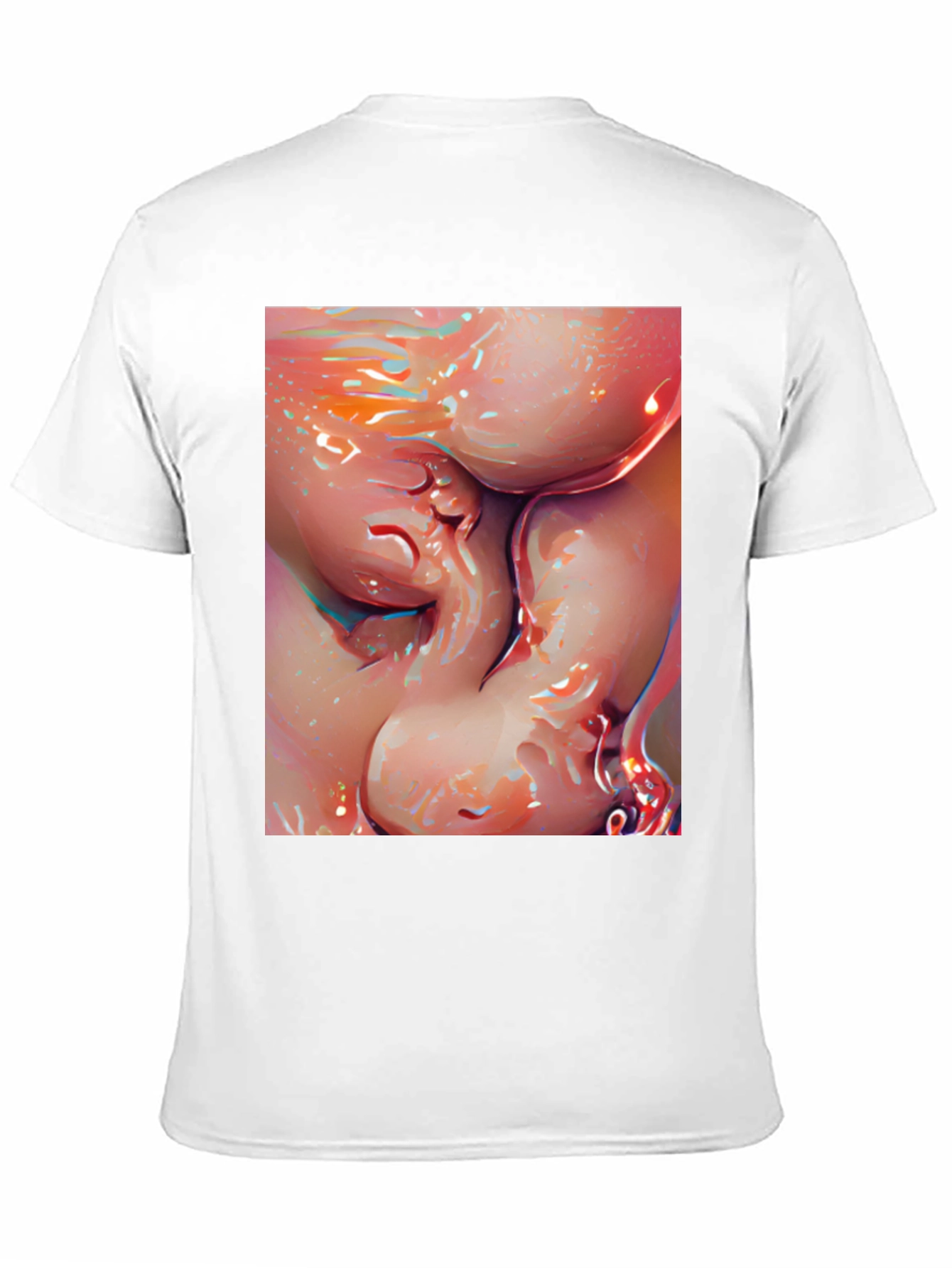 Black Abstract Art Graphic Tee - Bold Black Cotton T-Shirt view 11