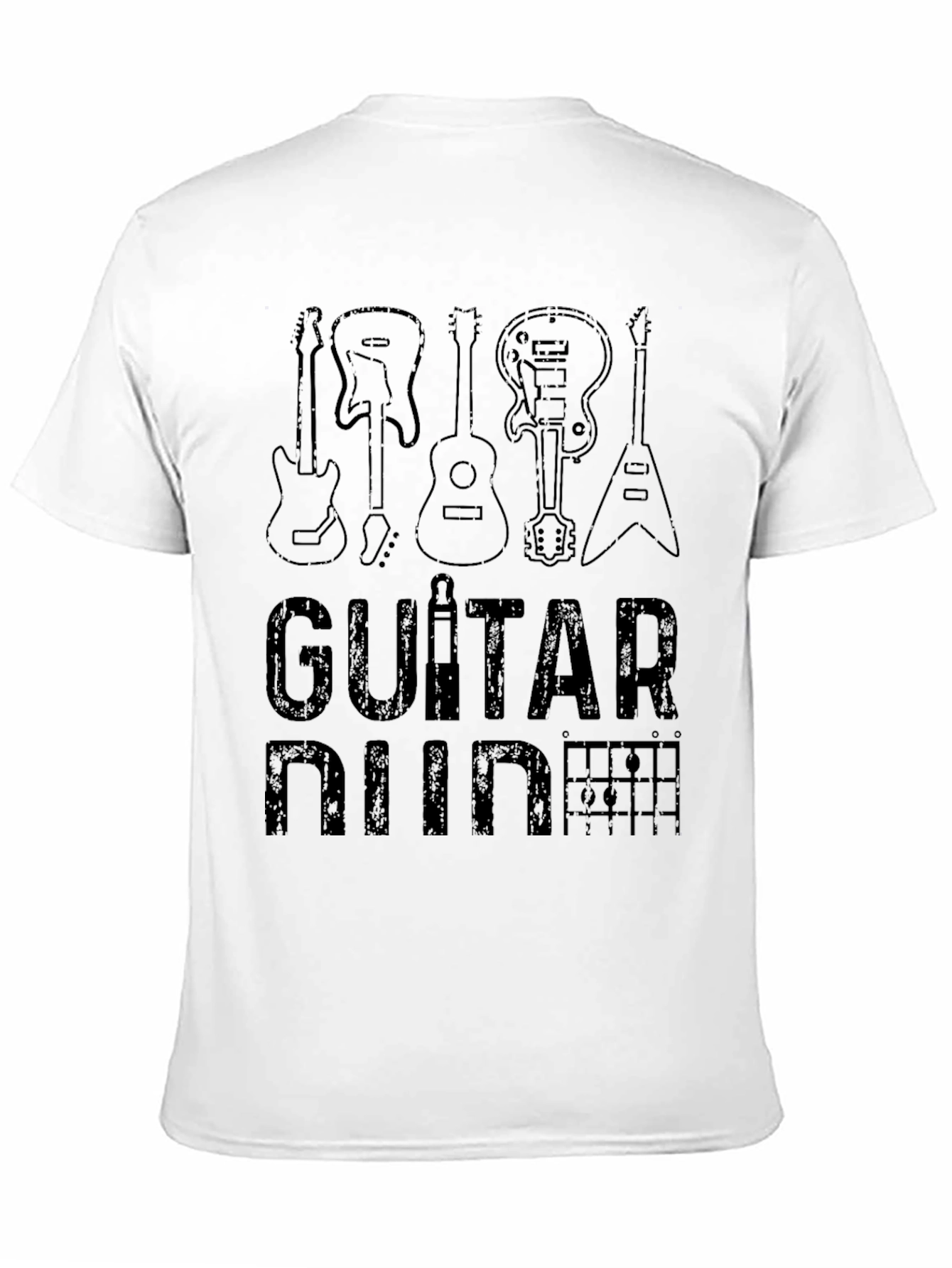 Black Guitar Nine Black T-Shirt - Music Lover Tee view 11