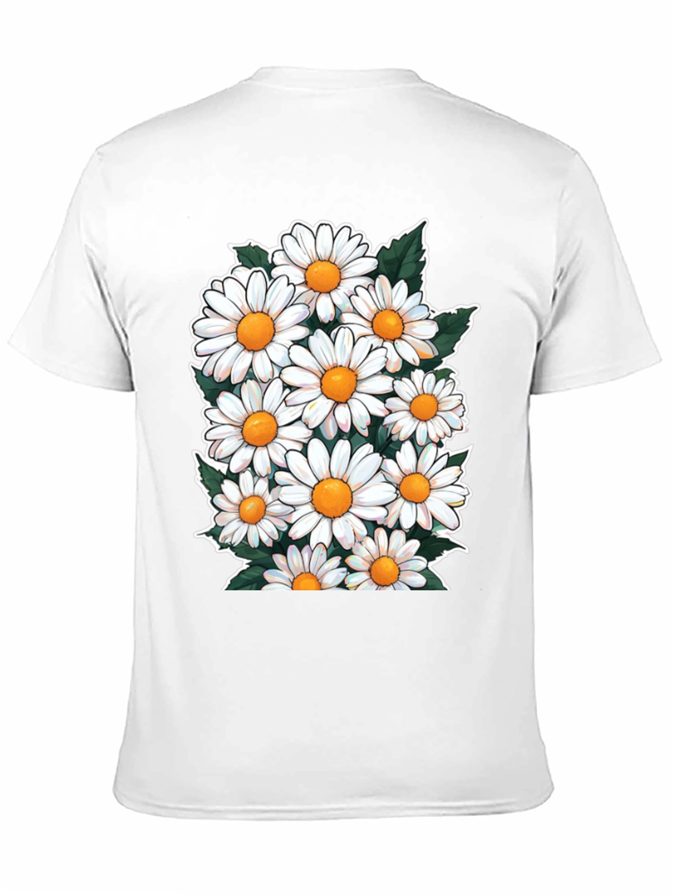 Black Daisy Flower Graphic T-Shirt - Floral Crew Neck Tee view 11