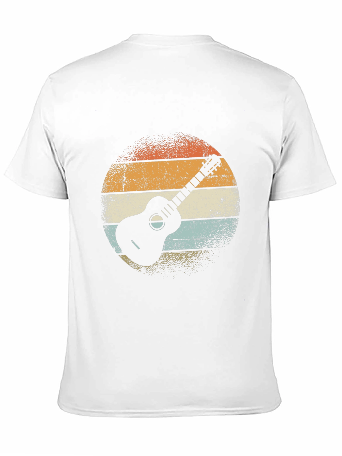 Black Retro Guitar Graphic Tee - Black Cotton T-Shirt view 11