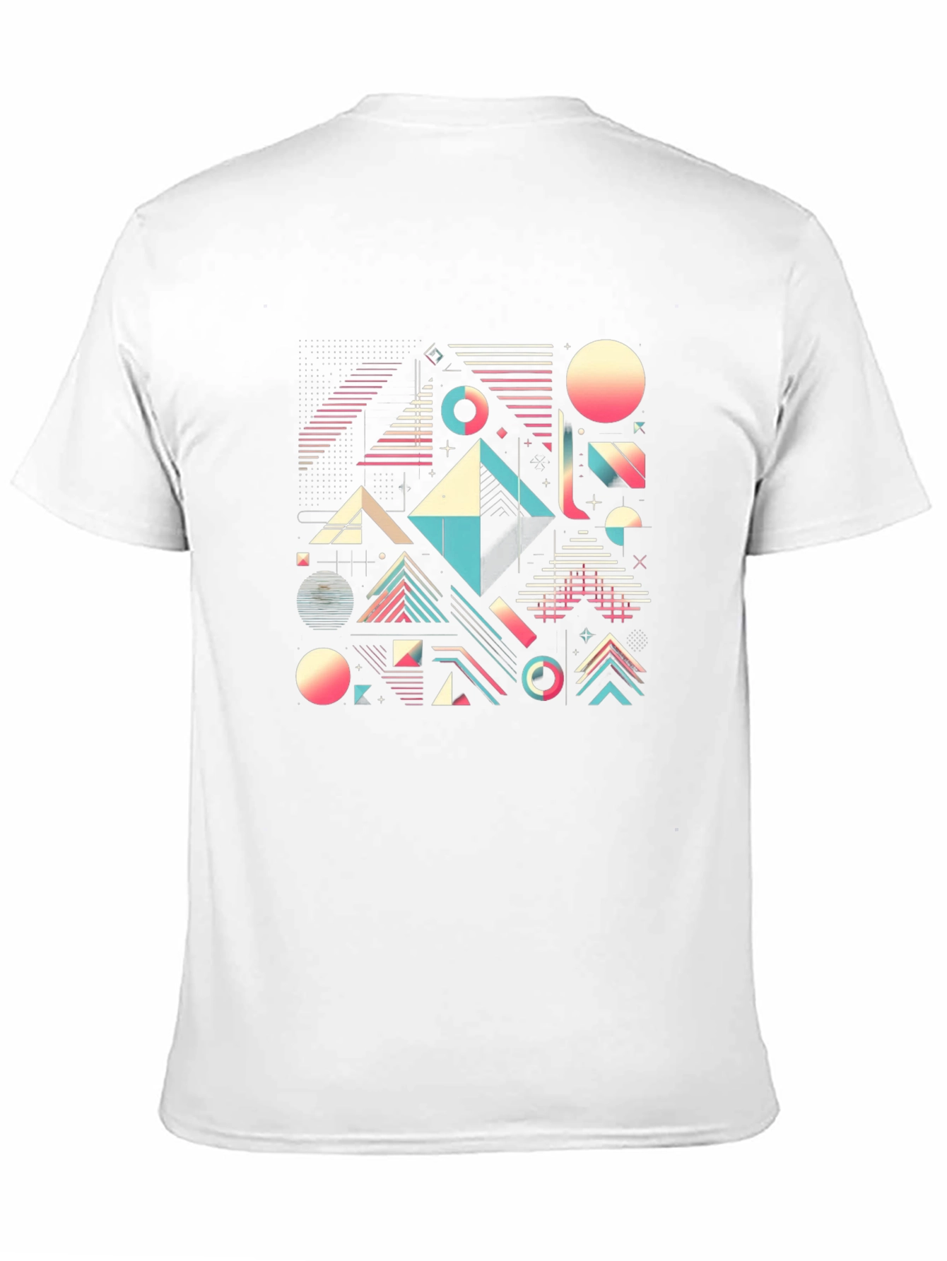 Black Geometric Retro T-Shirt - Abstract 80s Design view 11