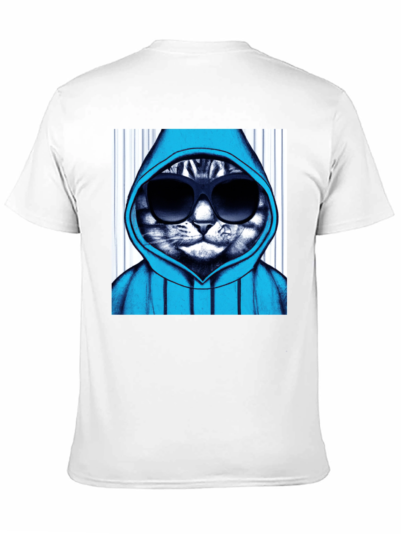 Black Cool Cat Hoodie Graphic Tee - Black view 11