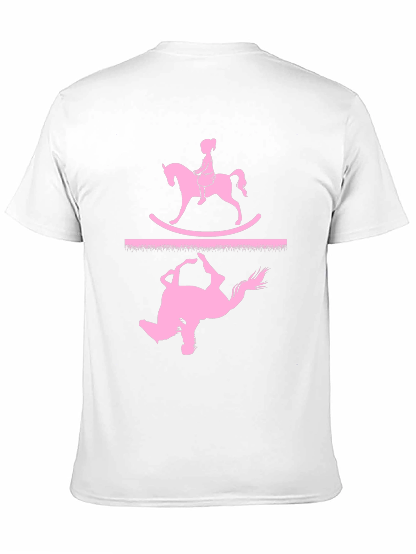 Black Rocking Horse T-Shirt - Girl on Toy view 11