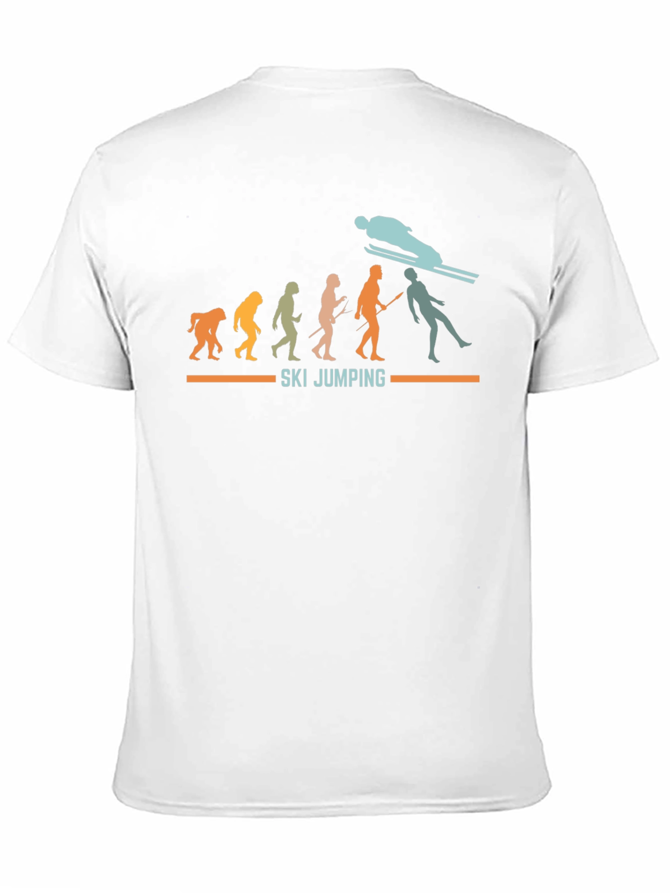 Black Ski Jumping Evolution Graphic Tee view 11