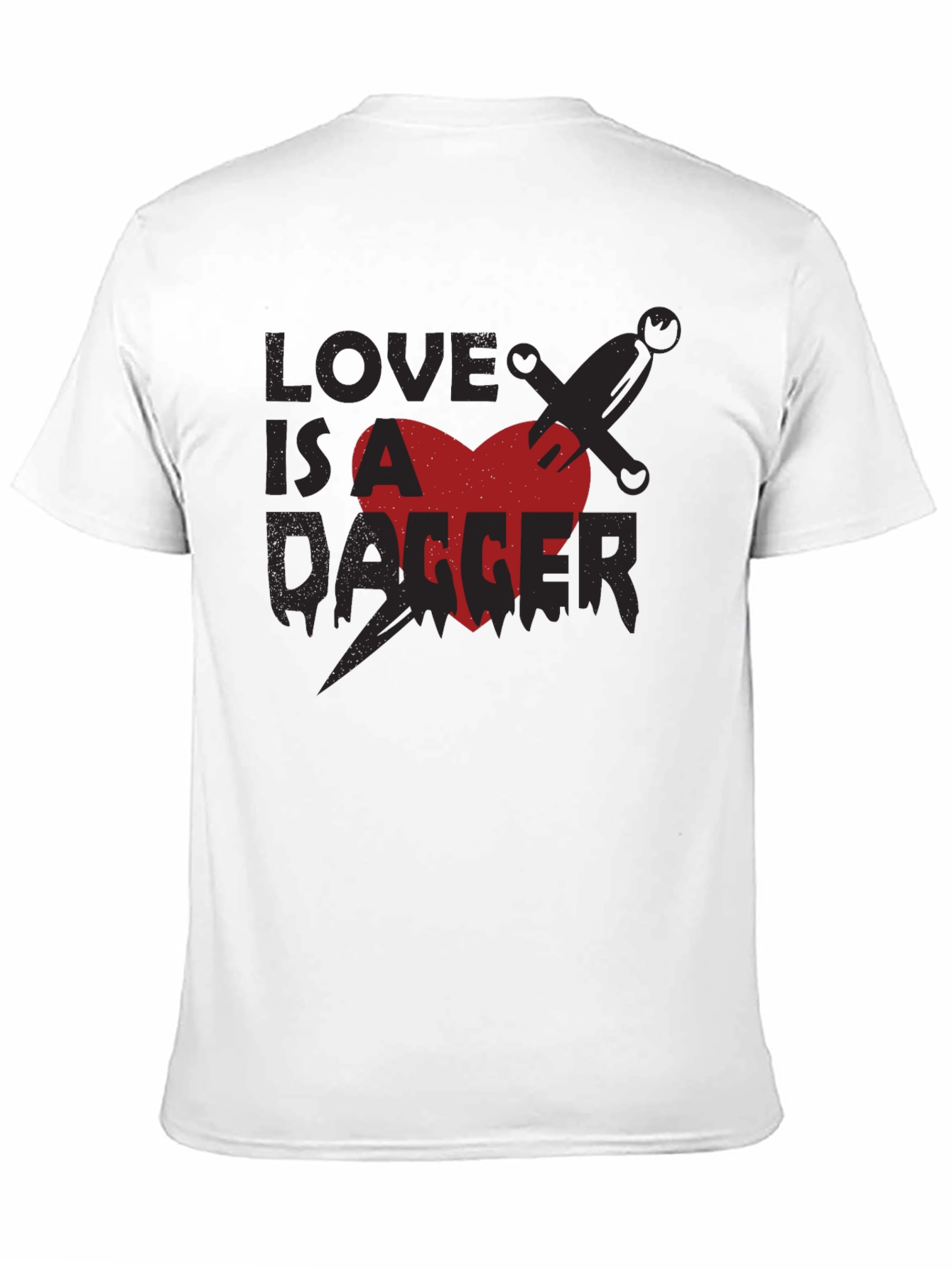 Black Love is a Dagger Graphic Tee - Men's Black T-Shirt view 11