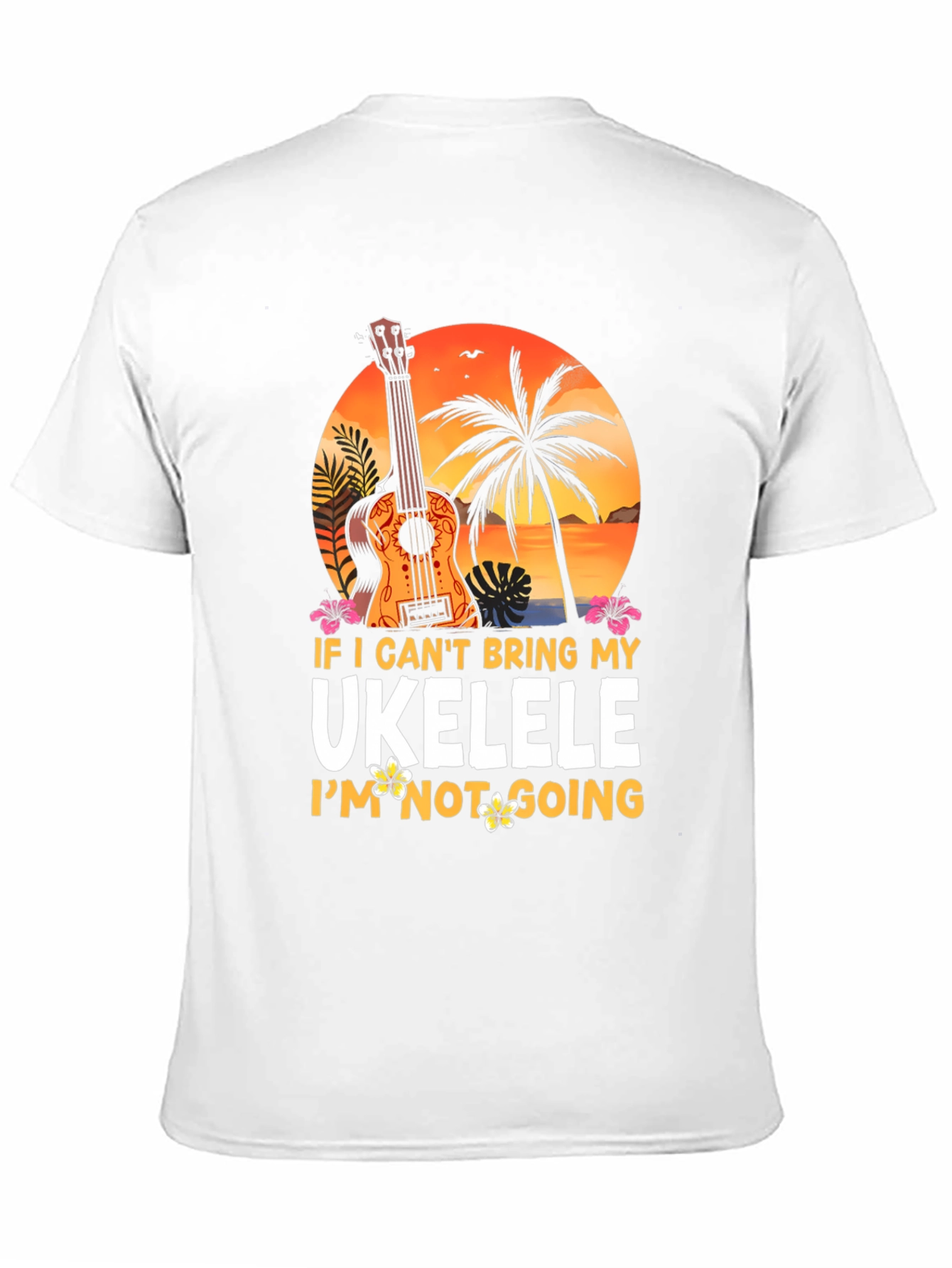 Black Ukulele Lover T-Shirt - Tropical Vibes view 11