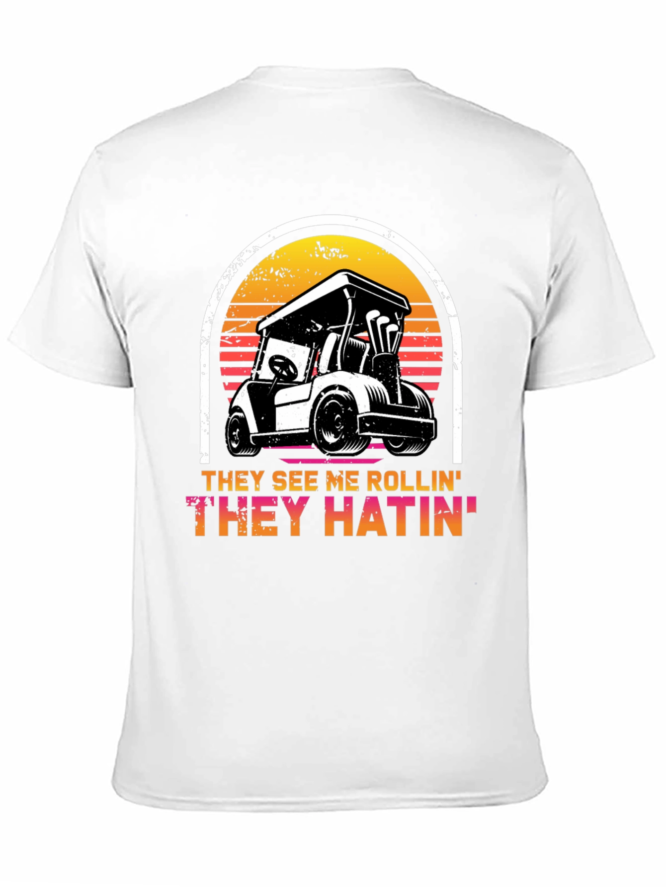 Black Funny Golf Cart T-Shirt - They See Me Rollin' Tee view 11