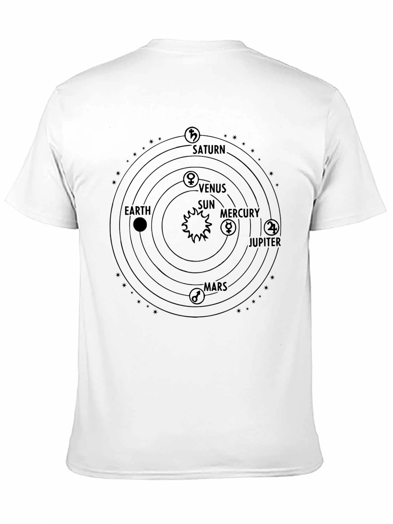 Black Planetary System T-Shirt - Space Science Tee view 11